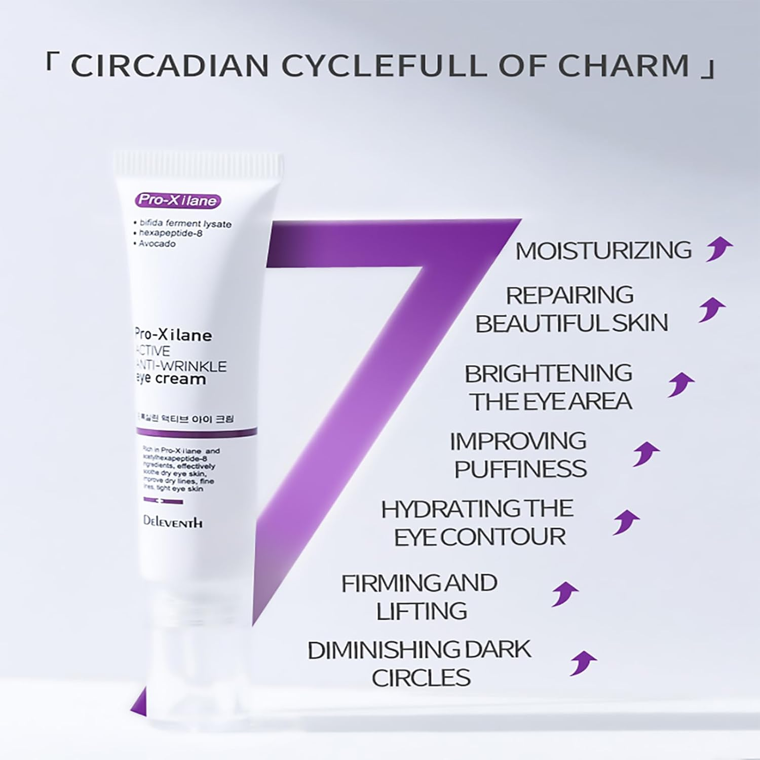 Deleventh Korean Brand Pro-Xylane Active Anti-Wrinkle Eye Cream 20G / Anti-Aging, Anti-Oxidation, Fade Fine Lines, Reduces Wrinkles, Dark Circles & Puffiness for Youthful, Bright Eyes image number 1