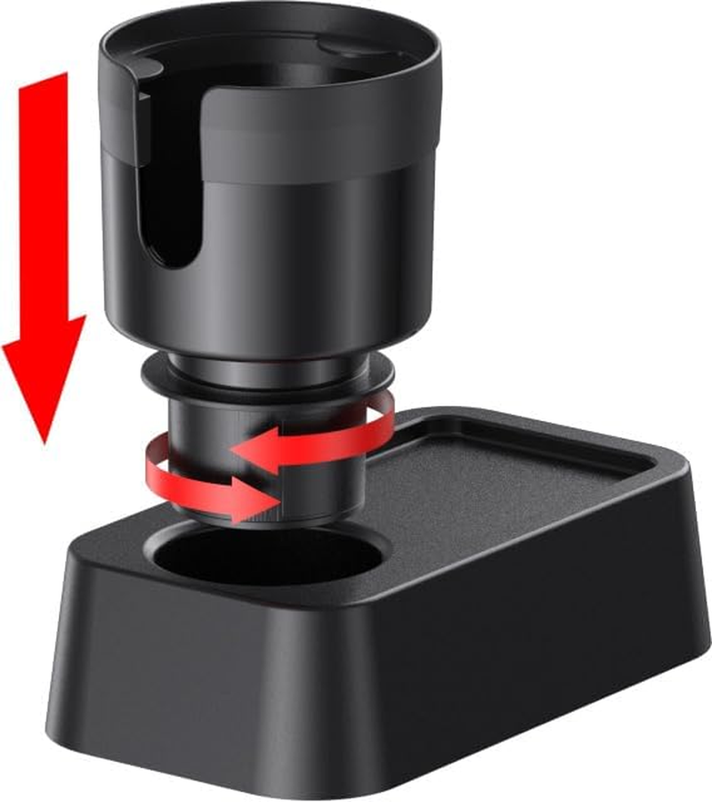 Car Cup Holder Expander - Fits Hydro Flasks 32/40 Oz, Nalgene, Yeti & Large Bottles up to 3.8 Inches Wide - for Car up to 3.2 Inches Wide (Black (Expandable Base)) image number 1