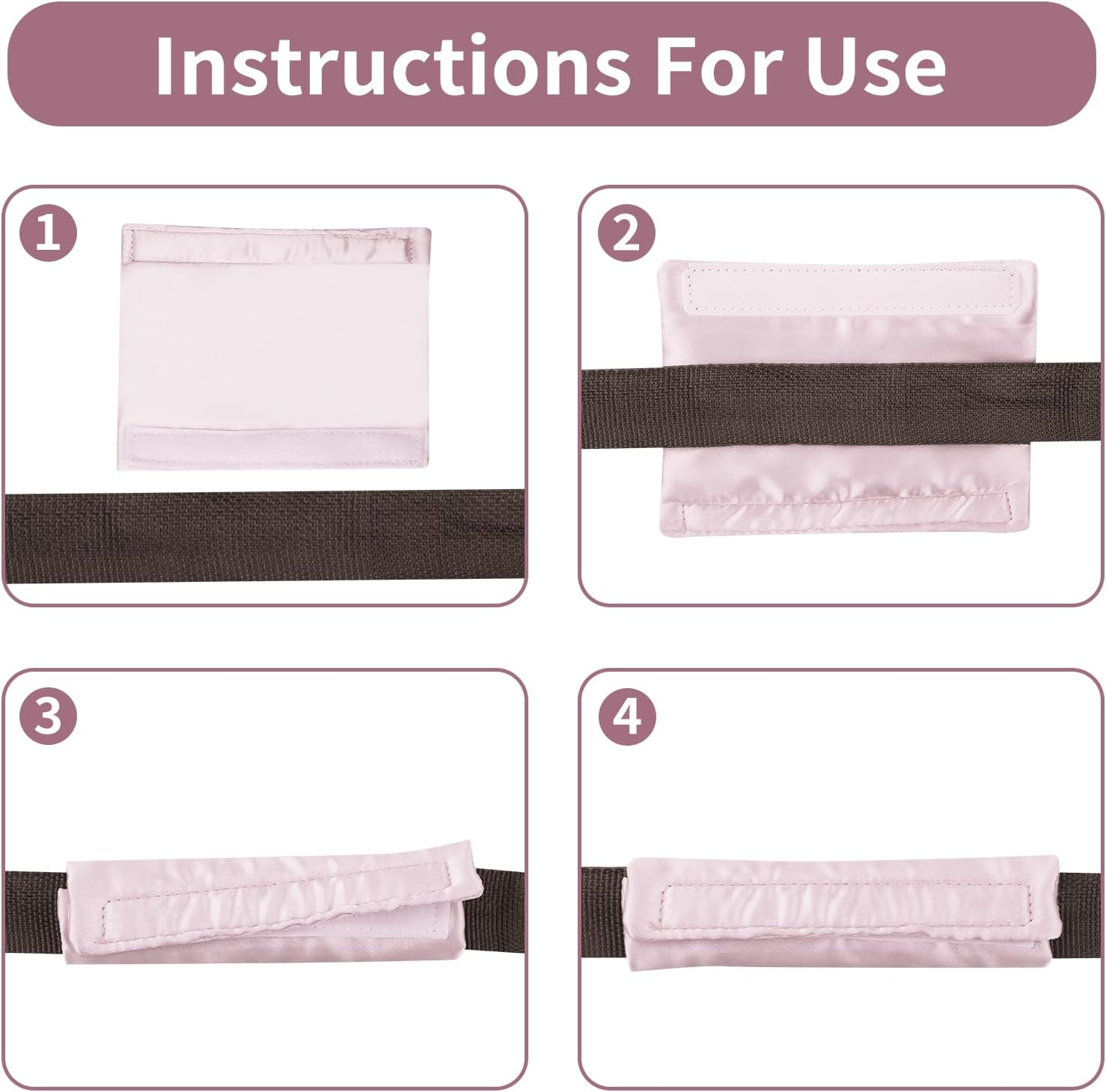 4 Pack Satin Mask Strap Covers, Universal and Reusable Comfort Pads, Face Cushion Cover for Strap Headgear, C P a P Accessories & Supplies Mask Cover Headgear Pads for Reducing Red Marks image number 1