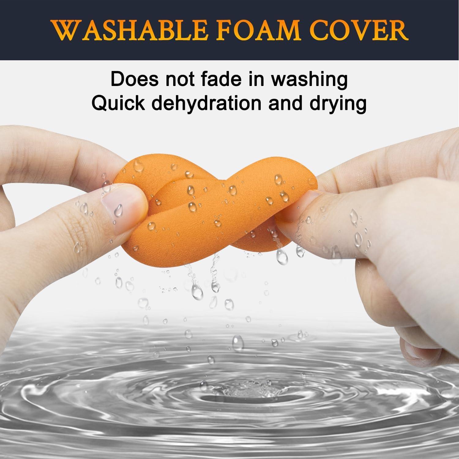 SOULWIT 6 Pcs Replacement Earpads for Koss Porta Pro, KSC11, KSC17, KSC75 Headphones, Soft and Durable Sponge Ear Pads Cushions with High-Density Foam - Orange - Black image number 5