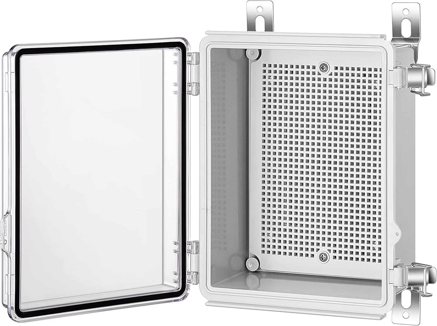 Gratury Junction Box, IP67 Waterproof Plastic Enclosure for Electrical Project, Hinged Transparent Cover, Includes Mounting Plate and Wall Bracket 220&times;170&times;110Mm (8.6"&times;6.7"&times;4.3" TC) image number 5