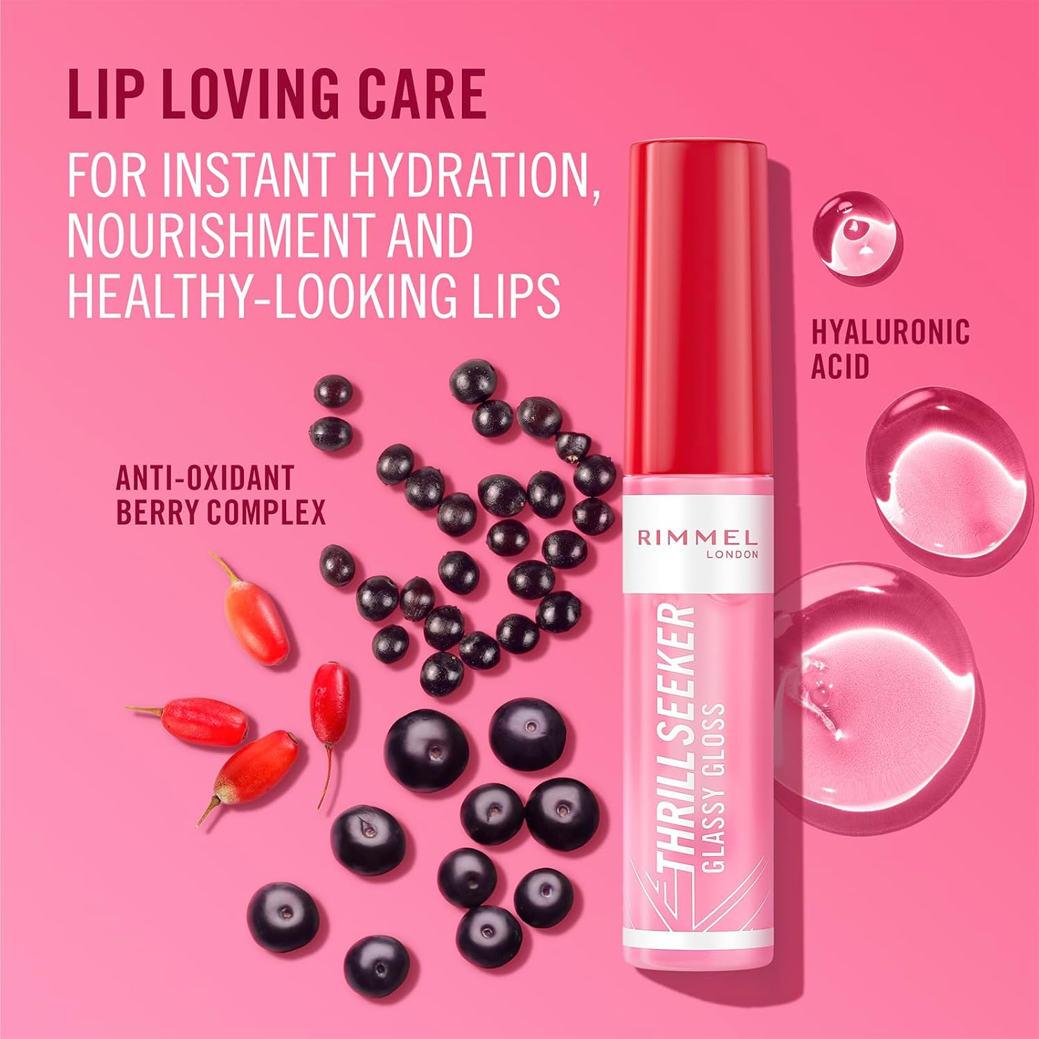 Rimmel Thrill Seeker Glassy Gloss #150 Pink Candy (Pack of 2) image number 5