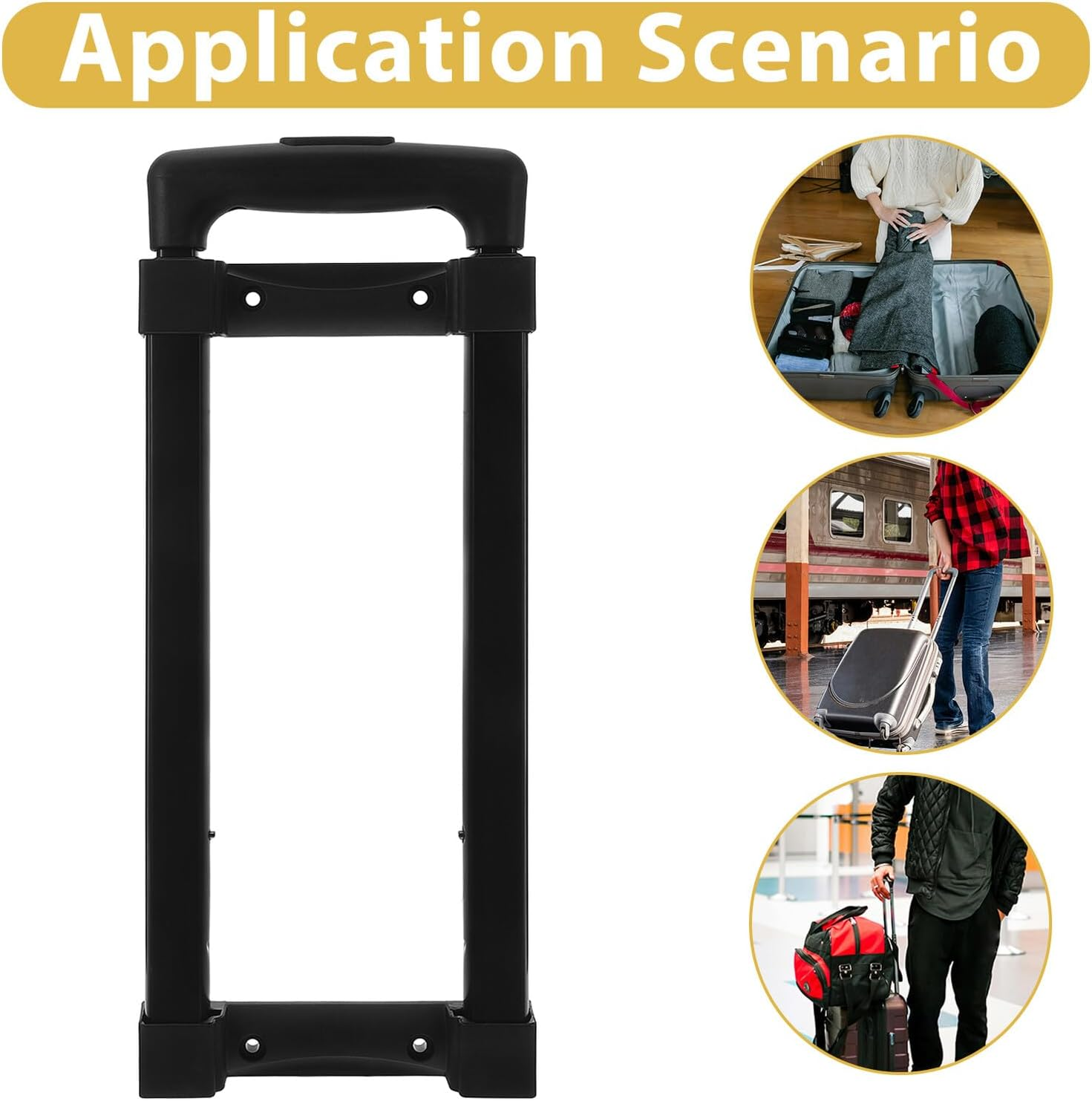 Healeved Telescopic Handle Luggage Replacement Metal Pull Rod Grip Sturdy Extension for Suitcase Trolley Travel Gear Suitcase Repair Accessories image number 6