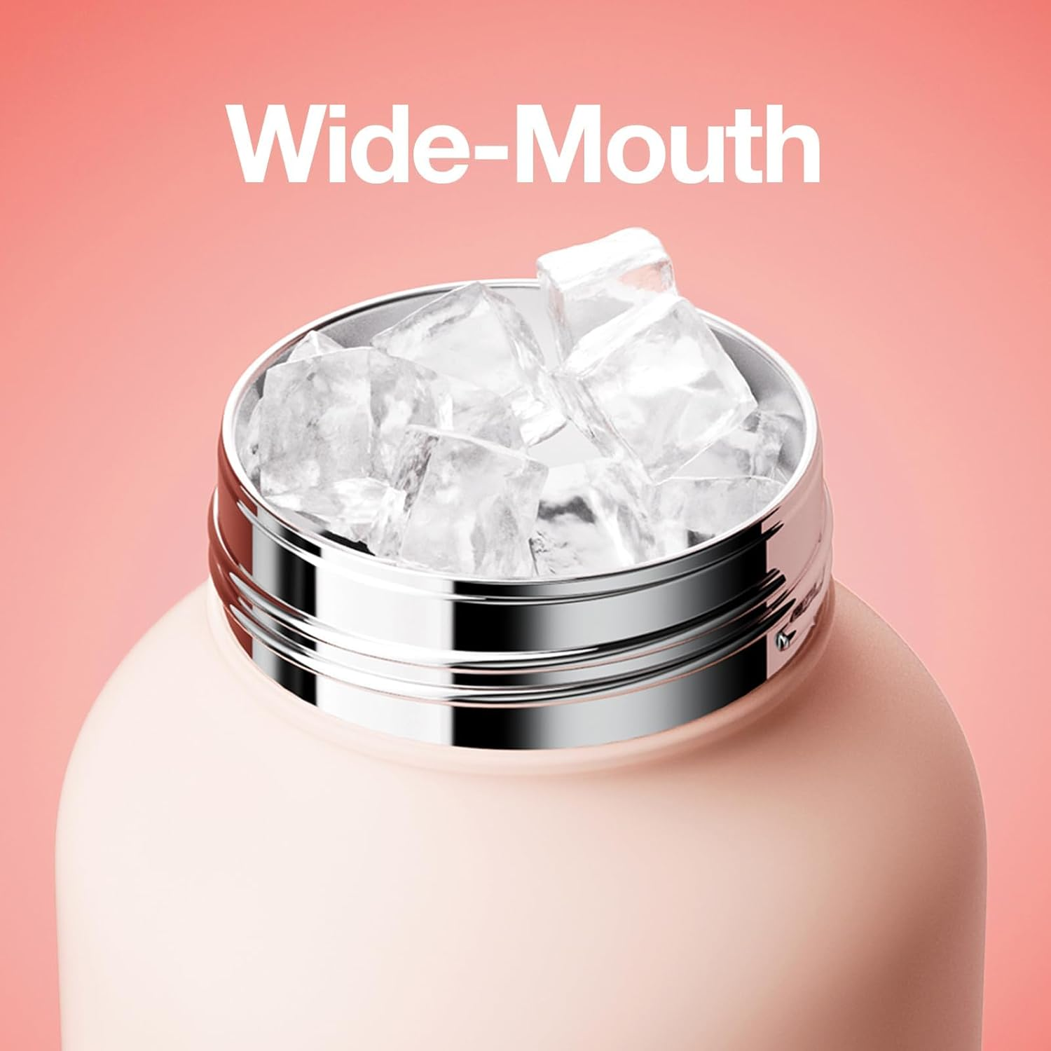 Water Bottle with Straw and Carry Handle | Wide Mouth Vacuum Insulated Stainless Steel Metal Thermos Bottles | Reusable, Leak-Proof and Bpa-Free | 33Oz (Pink&Green)