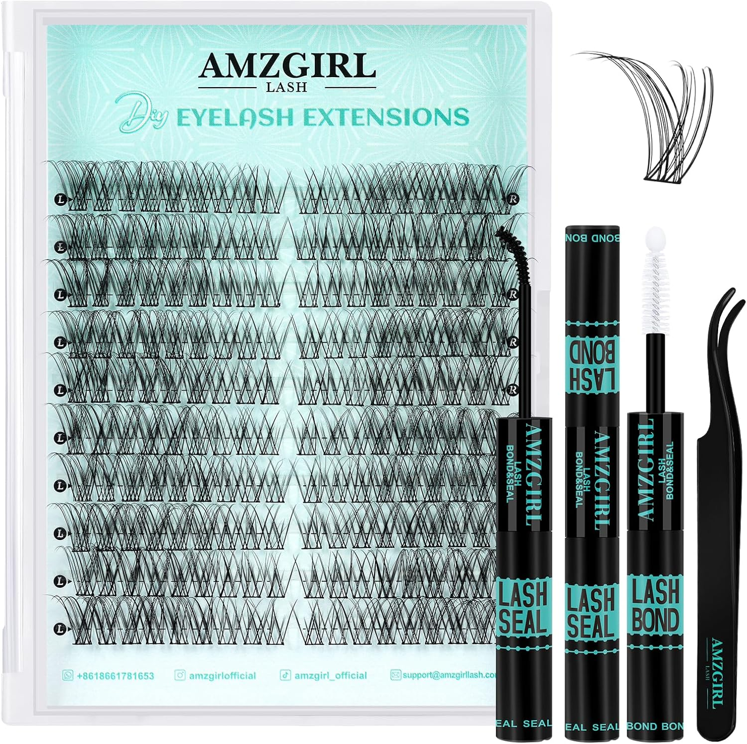 Wispy Lash Clusters Natural Cluster Eyelash Extension Left & Right Cat Eye 100Pcs Eyelashes Clusters DIY Lash Extensions Individual Lashes Clusters for Lash Beginners(Sunup,C-10Pairs) image number 6