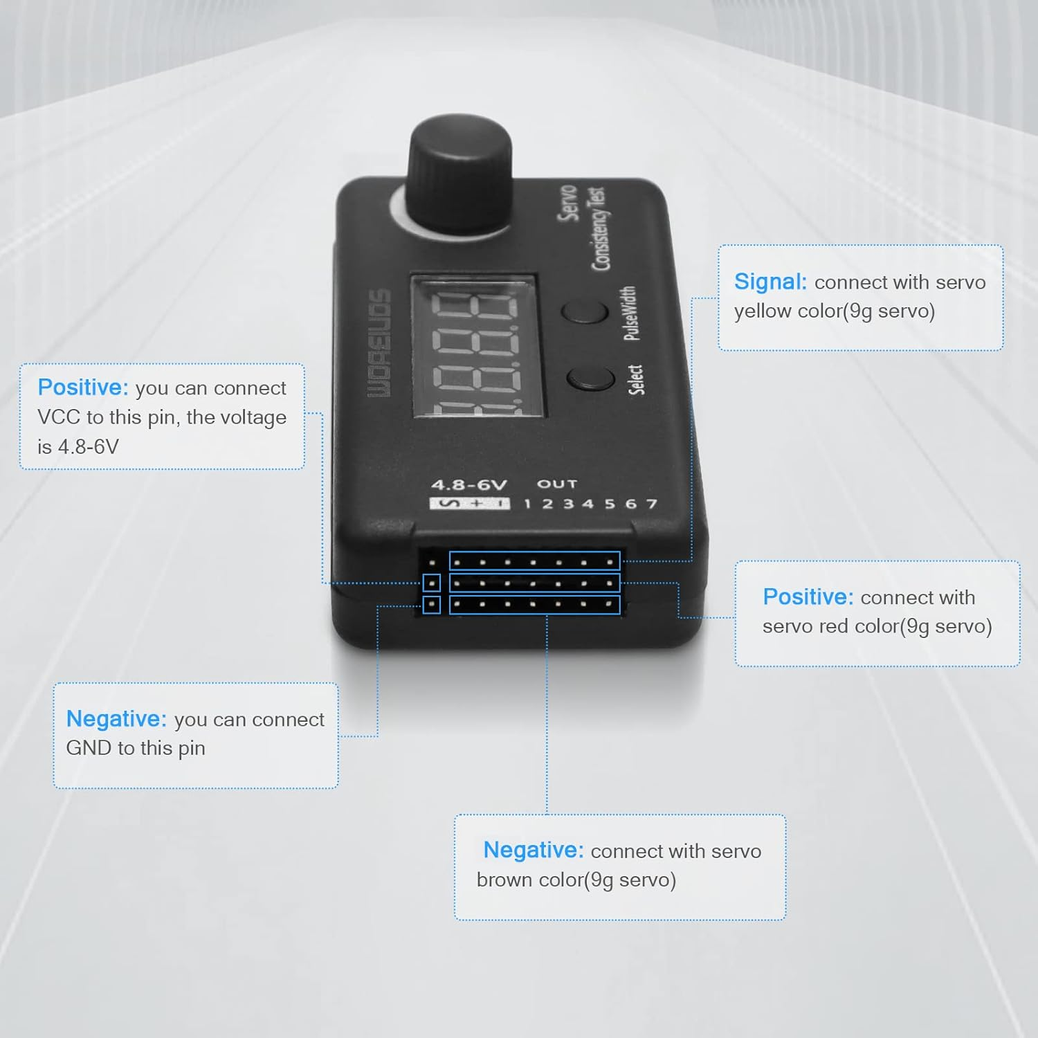 WOAEIUOS RC Digital Servo Tester ESC Consistency Tester for RC Helicopter Airplane Car image number 6