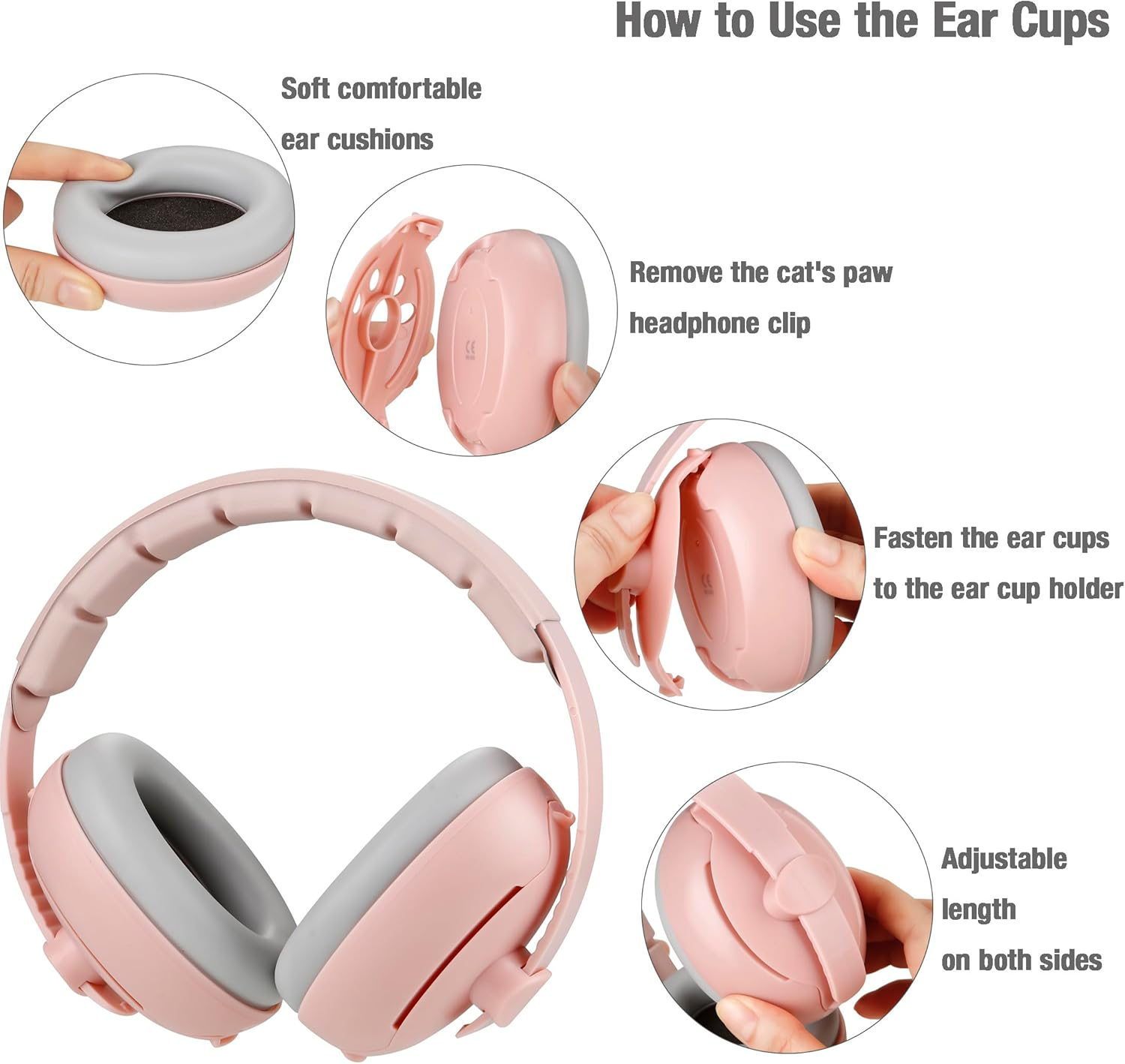 Pandaear Baby Ear Muffs, 2-In-1 Baby Ear Protection Noise Cancelling Headphones Ages 0-3 Years, Infant Hearing Protection image number 4