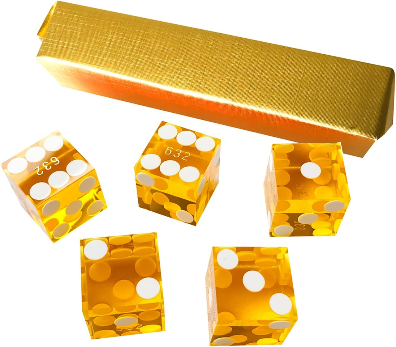 Yuanhe Set of 5 Grade AAA Precision 19Mm Serialized Casino Dice with Razor Edges and Corners image number 1