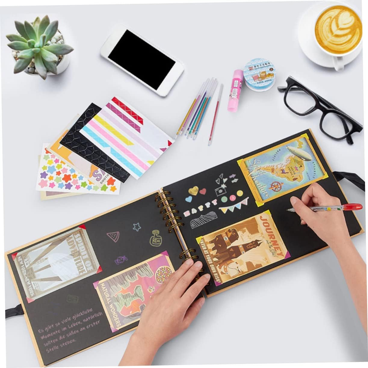 Yardenfun Portable Diy Photo Album Scrapbook for Travelling Blank Pages Picture Holder for Boys and Girls Creative image number 4