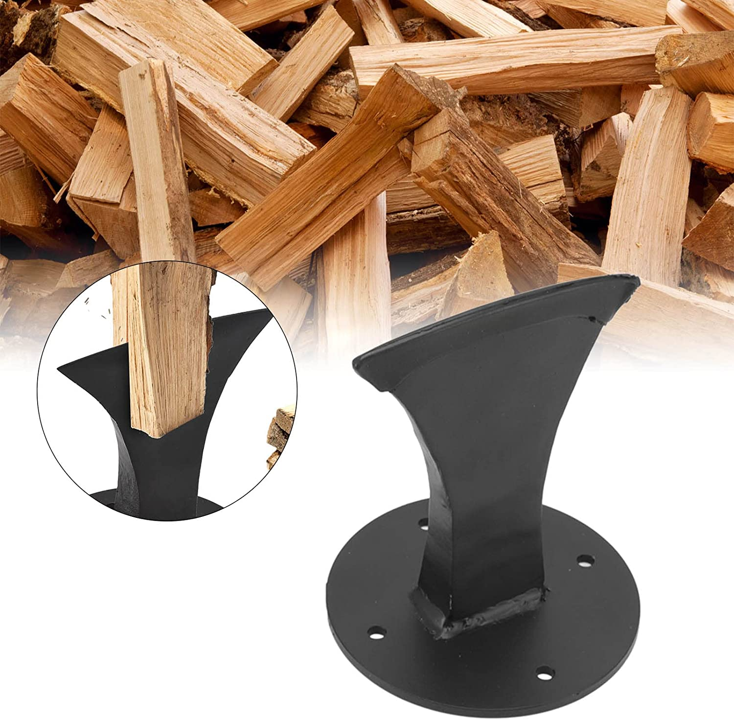 Wood Splitter, Log Splitting Tool, Wedge Heavy Duty Firewood Kindling Splitter with 4 Screws, Small Manual Log Splitter for Small Fireplace Wood Stove image number 1
