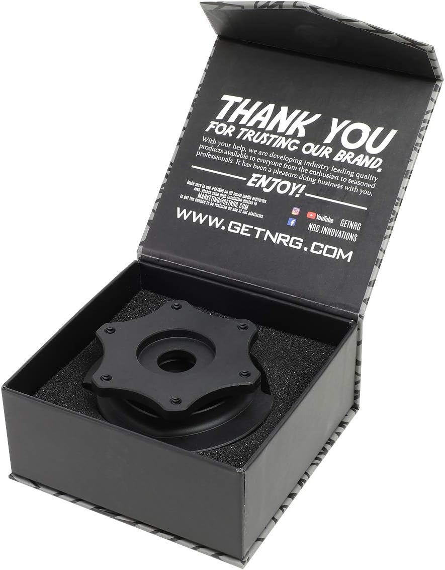 NRG Innovations NRG-SRK-R200MB-MB SRK-R200MB-MB SFI 42.1/6- Bolt Steering Wheel Quick Release Adapter, Matte Black - Black image number 6