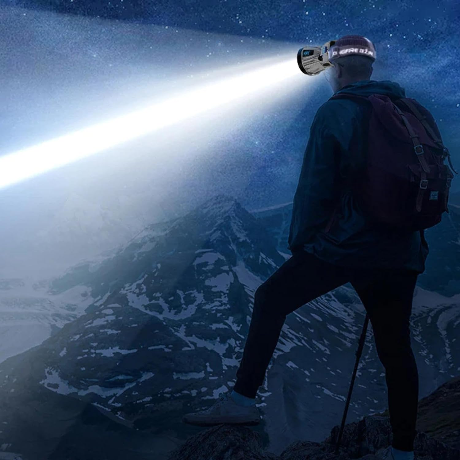 Rechargeable Headlights, Night Fishing Headlight | Outdoor Rechargeable LED Headlamp, Large Capacity Battery Search Light for Mountaineering, Cycling, Fishing, Camping