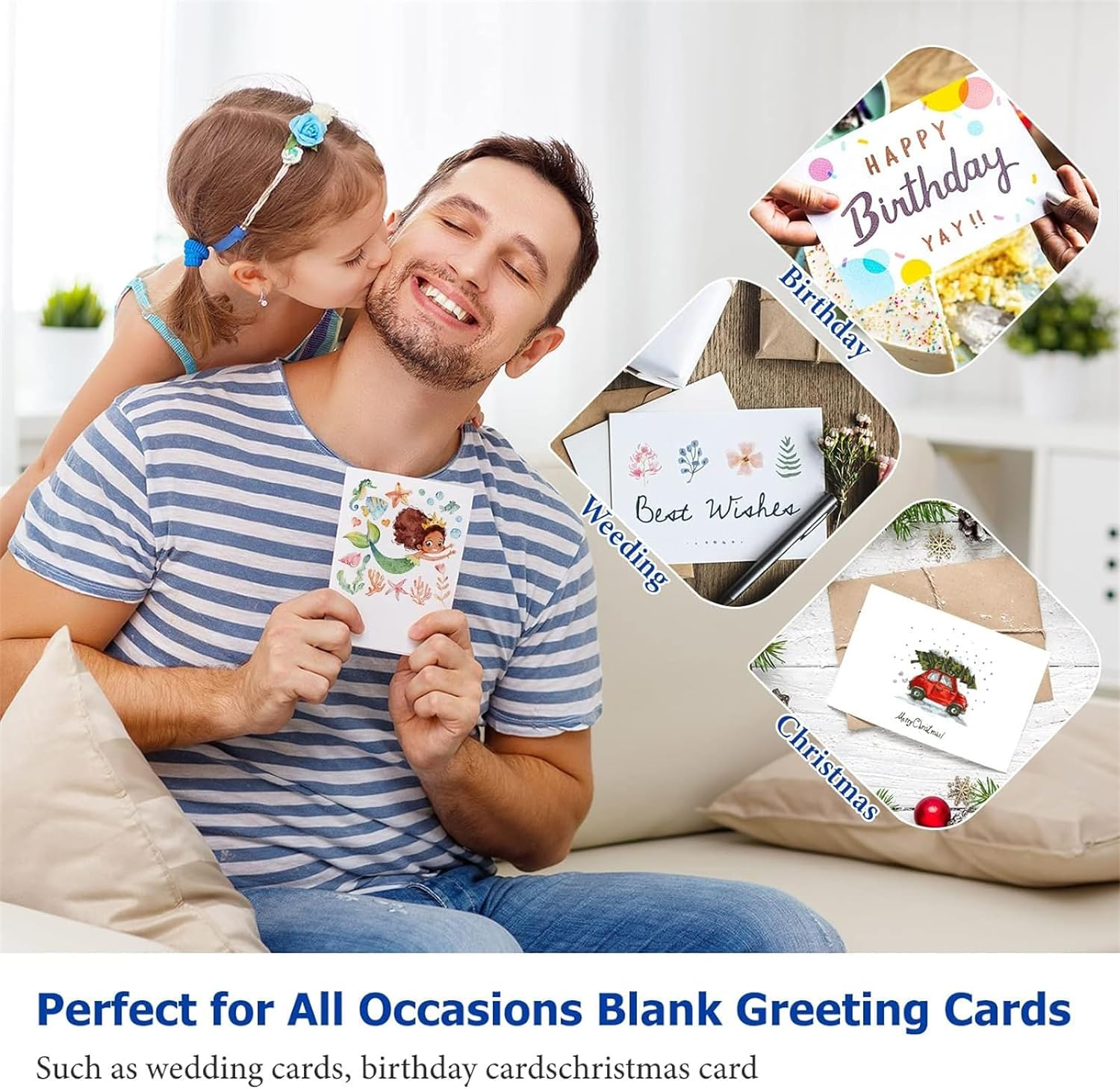 50 Pack Blank Cards and Envelopes Set, 16 * 11CM White Envelopes & 15 * 10CM Folded Cards for Homemade Cards, DIY Greeting Cards, Invitation, Birthday - White image number 3