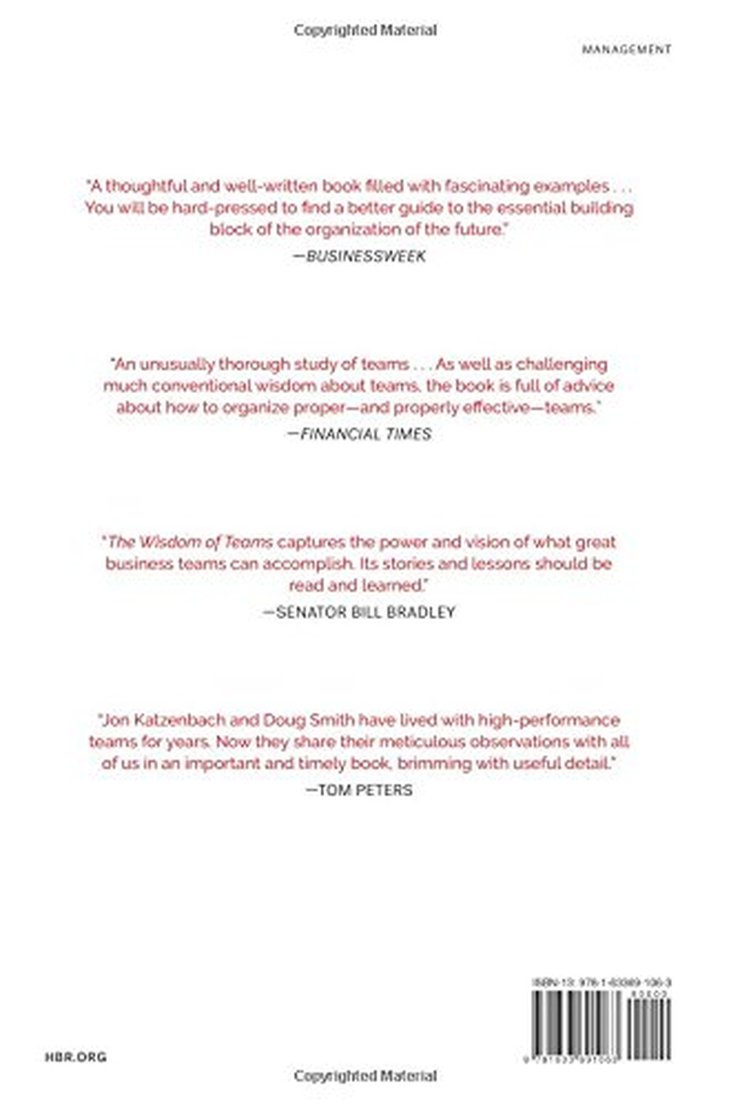 The Wisdom of Teams: Creating the High-Performance Organization