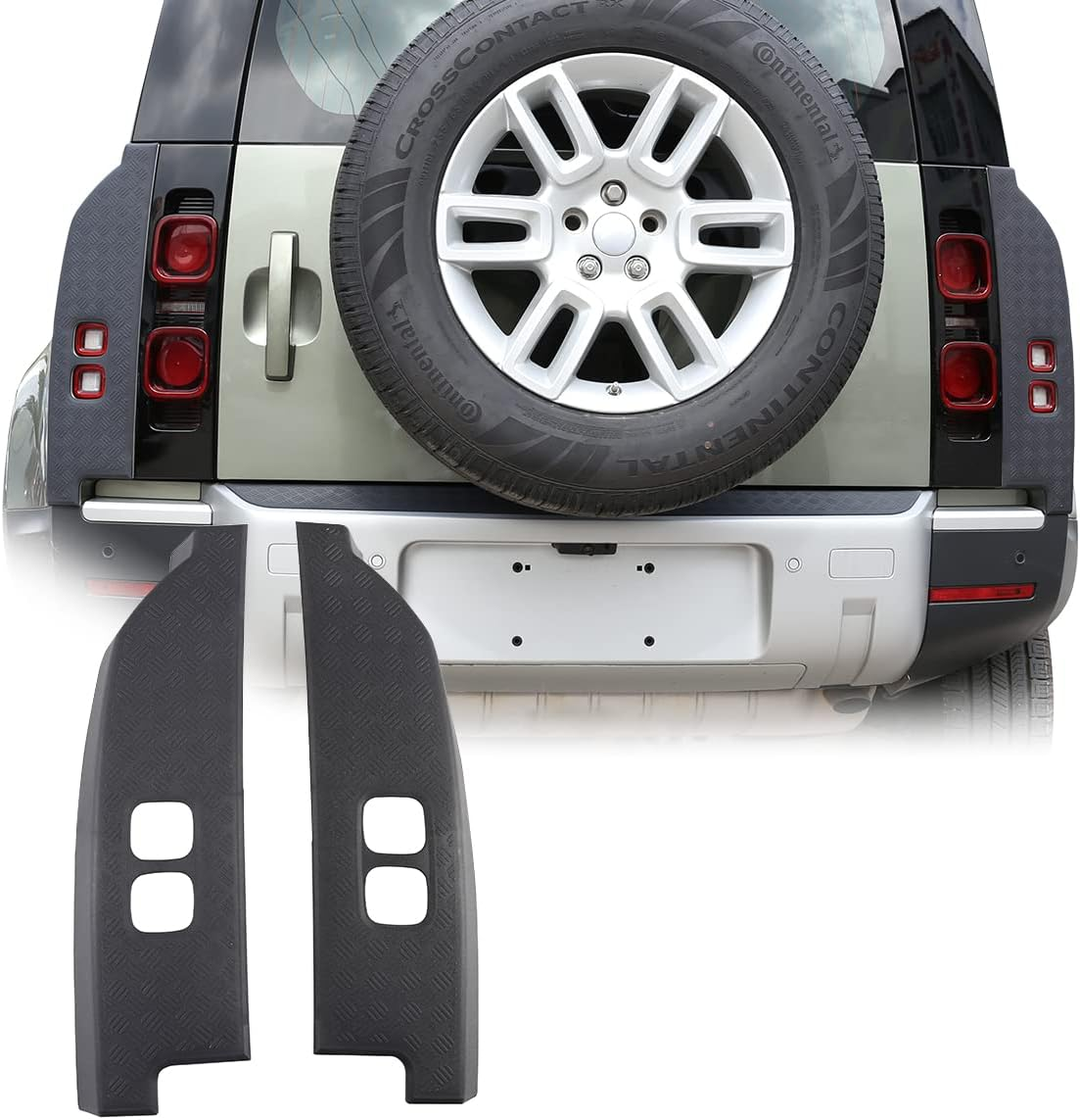 YIWANG ABS Black Car Exterior Taillight Protection Cover Accessories for Land Rover Defender 90 110 2020-2022 (Style A+)
