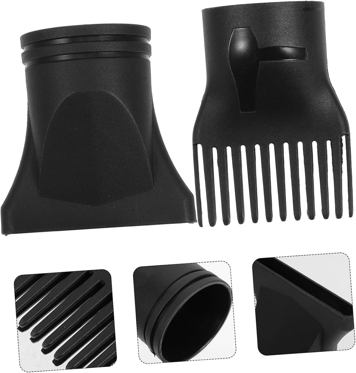 Universal Hair Dryer Diffuser Attachment 2Pcs Compact 7.4X7.3X4.7Cm Plastic Blow Dryer Nozzle Easy to Use Even Heat Distribution for Everyday Hair Care image number 1