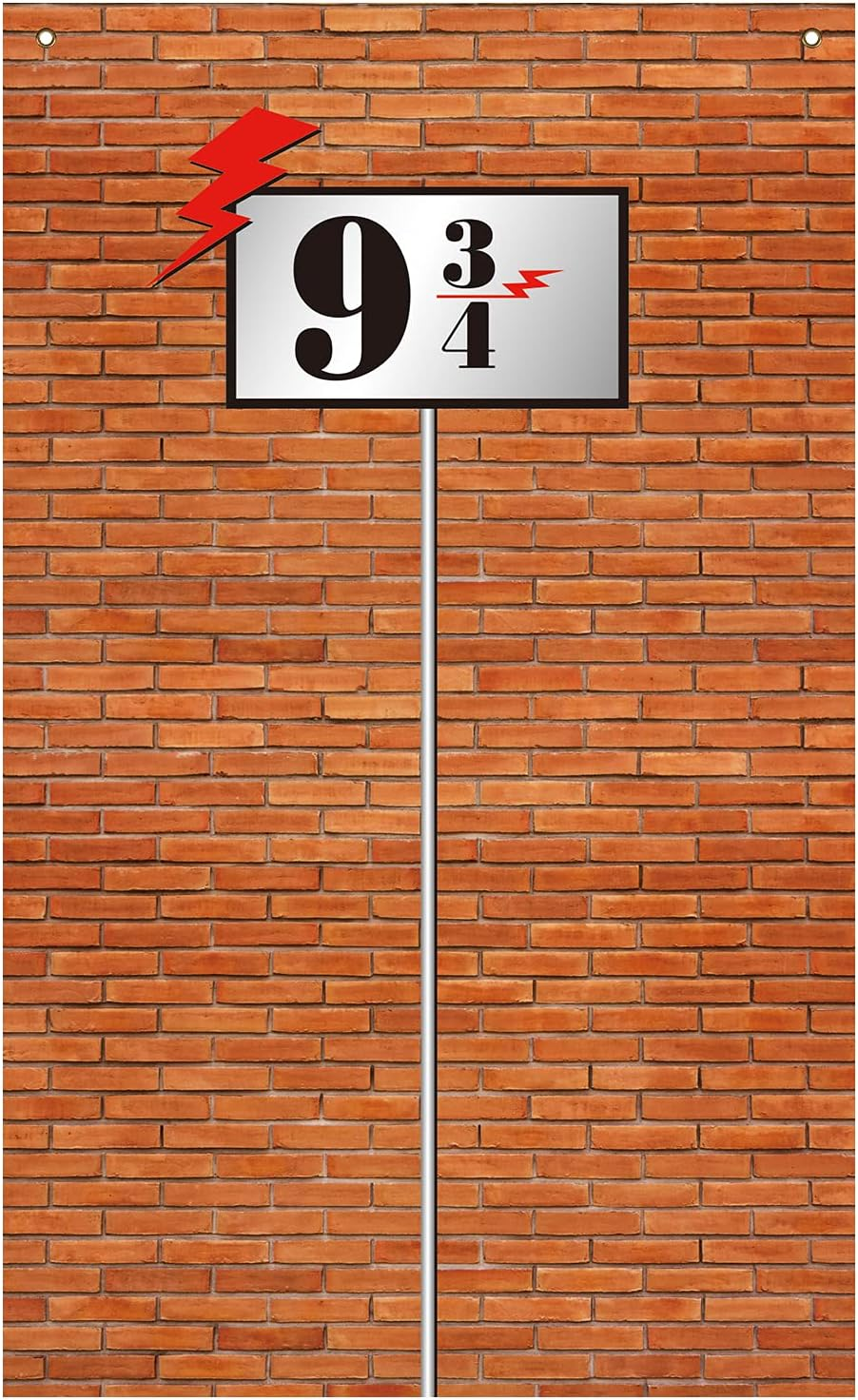 WEDNOK Platform 9 and 3/4 Brick Wall Party Backdrop Magic School Decorative Red Brick Wall Background Banner for Party Decoration Take Photo Indoor Outdoor Children Adult Birthday Gift image number 1