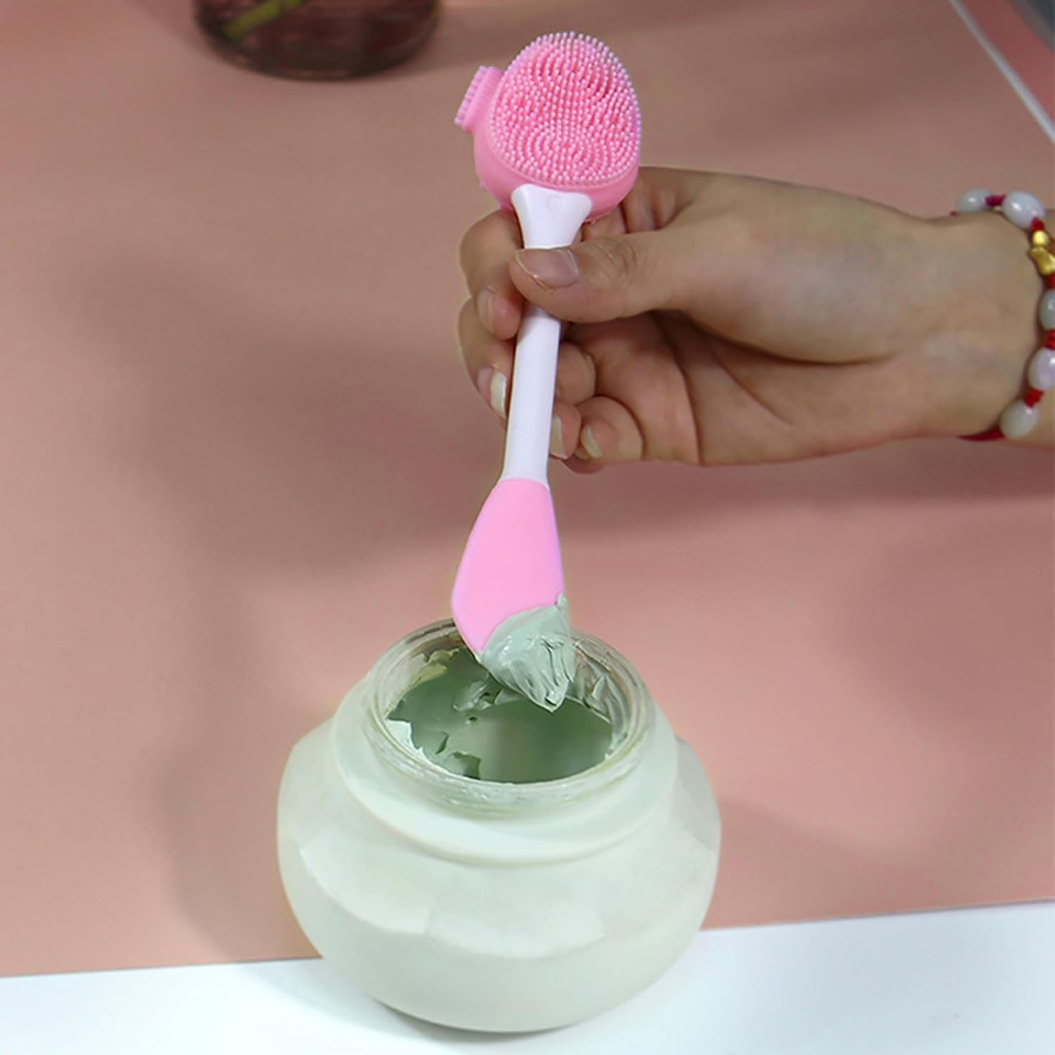 Yangshengyi Silicone Face Scrubbers Face Mask Brushes, 2Pcs Silicone Facial Cleansing Brush with 3 Designs, Face Mask Brush Face Mask Applicator Exfoliating Lip Brush Facial Cleansing Brushes with Bristles