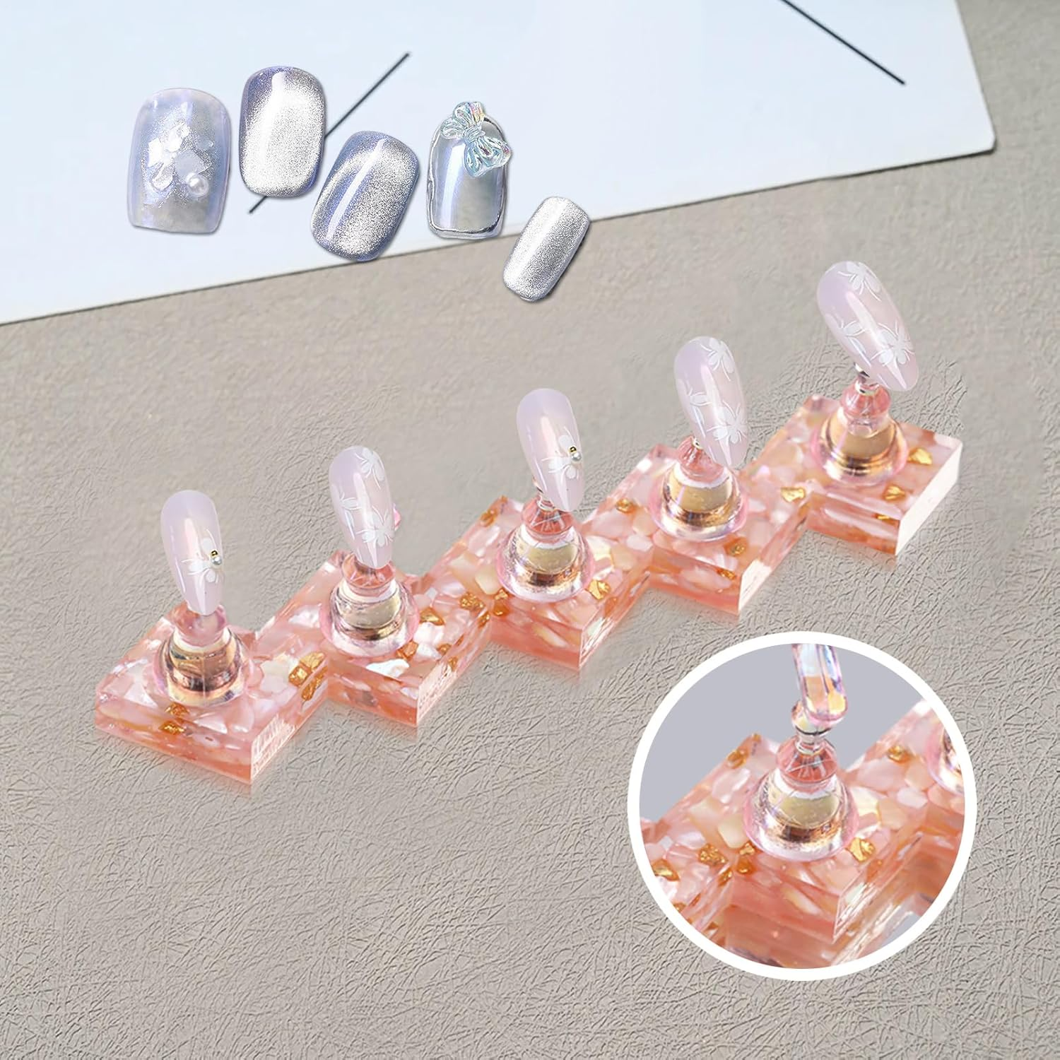 Press on Nail Holder - Magnetic Base Holder, Detachable Tips, Compact Lightweight Organizer | Reusable Display Coupler for DIY Art Practice, Design In, 03, Fare Riferimento Alla Descrizione, Please image number 3