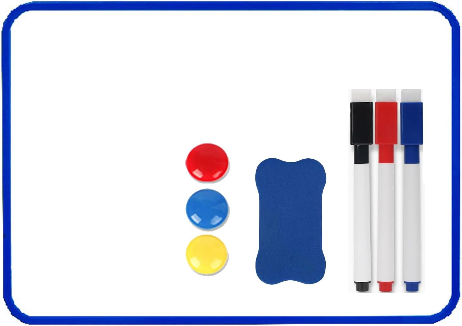 Mini Magnetic Whiteboard, 21 X 30 Cm Small White Board, A4 Desktop Dry Erase Board, Portable Double-Sided Dry Erase Board with Marker and Board Eraser, for Office,School & Home (Black)