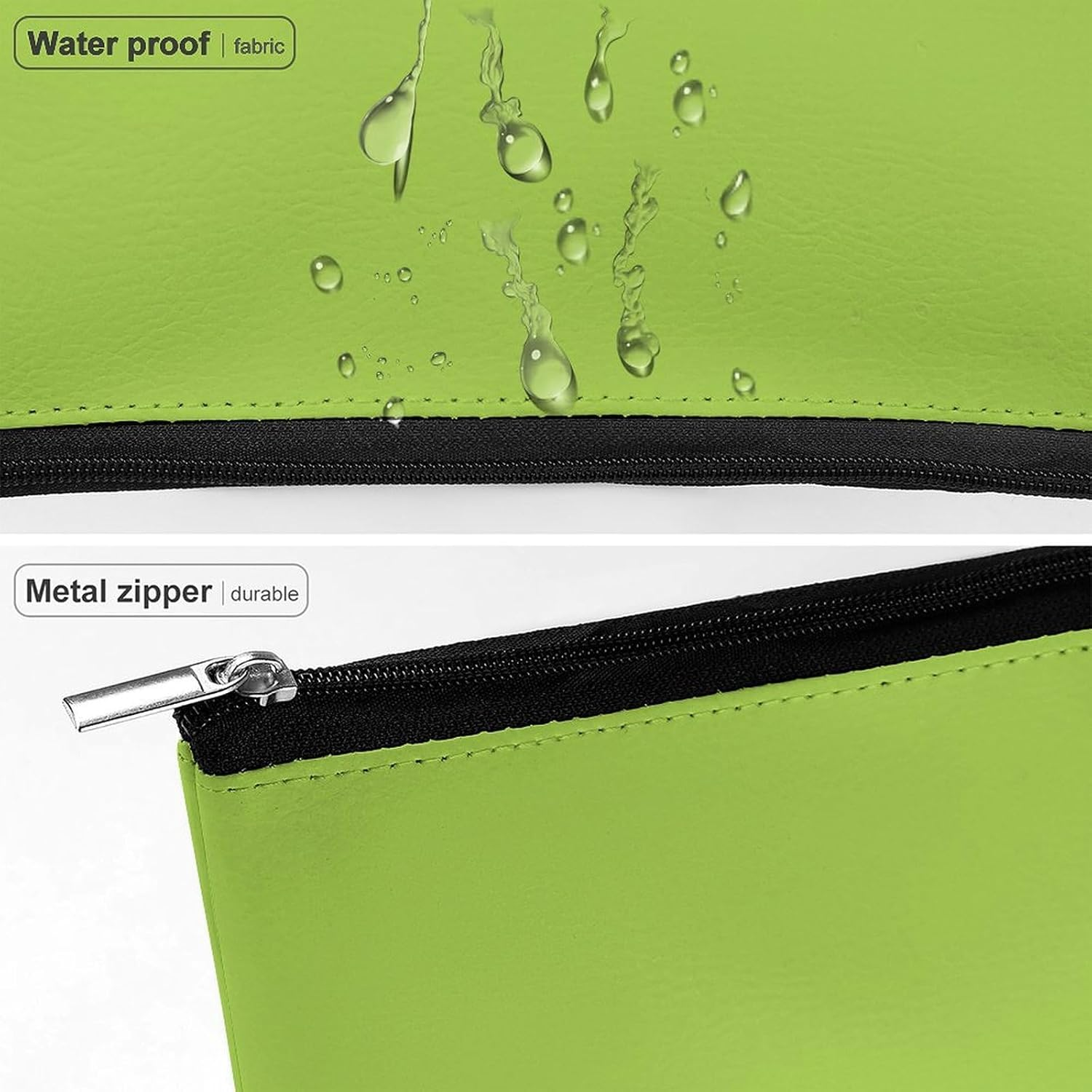 Travel Makeup Bag, Cosmetic Bags for Women Large Capacity Waterproof Toiletry Pouch Make up Organizer, Solid Lime Green, 6.8 X 5.9 X 2.3 Inches, Solid Lime Green image number 7