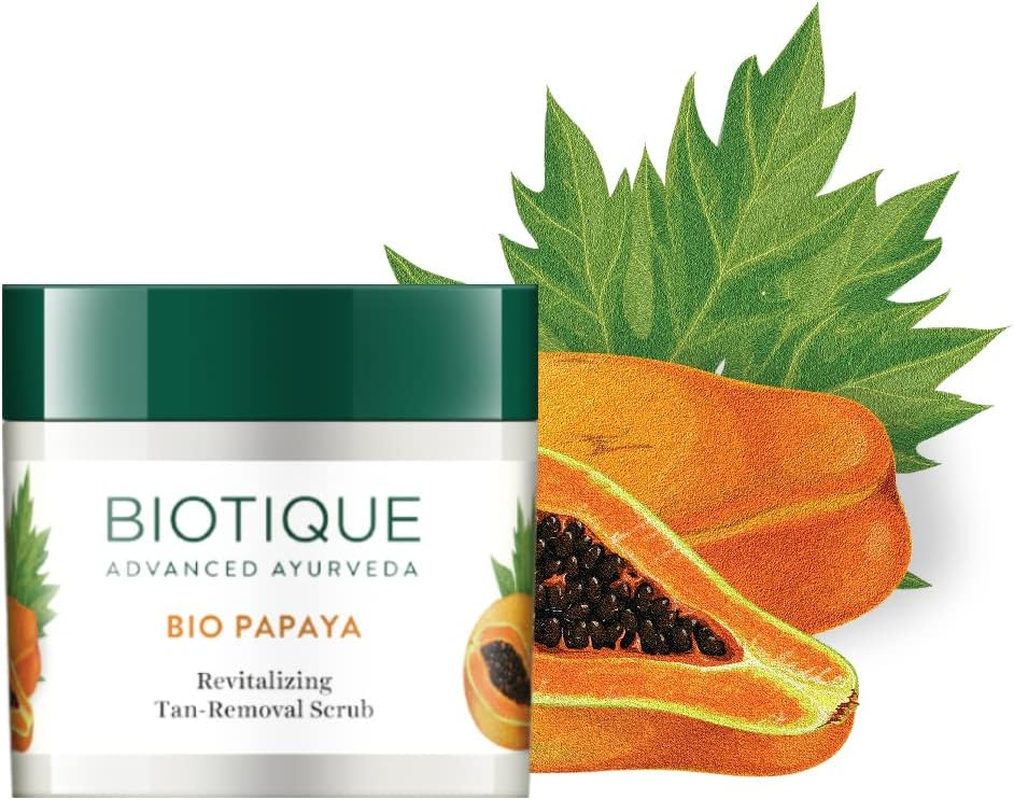 Biotique Bio Papaya Revitalizing Tan-Removal Scrub for All Skin Types, 75G image number 4