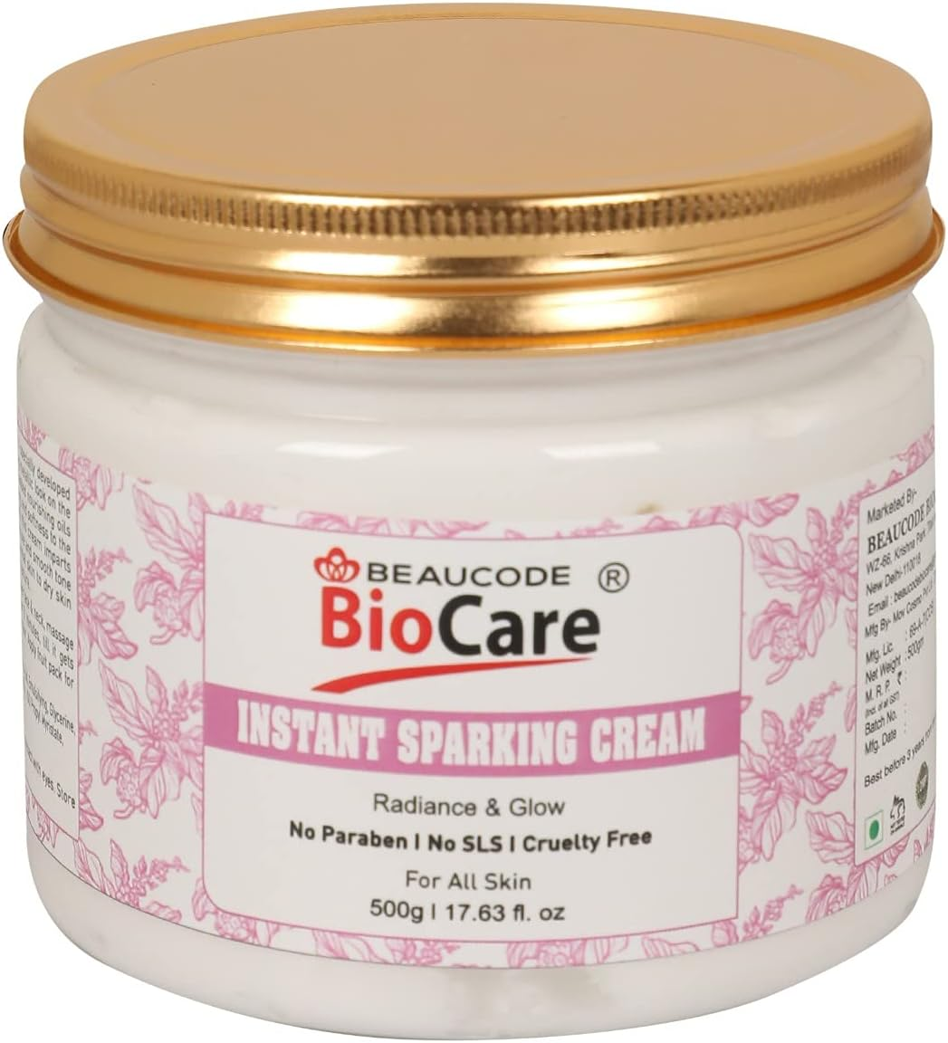 BEAUCODE Biocare Instant Sparking Cream for Face & Body | Moisturizer| Whitening and Brightening | Face Cream | Body Cream | Softening and Nourishing Cream (500G)