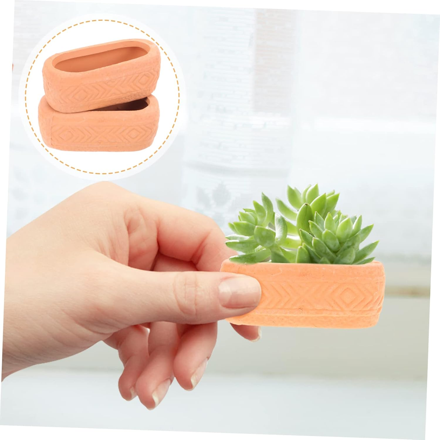 12Pcs Vintage Small Ceramic Plant Nursery Pot for Succulent for Indoor Planting and Garden Supply Ceramic Pots for Plants image number 3