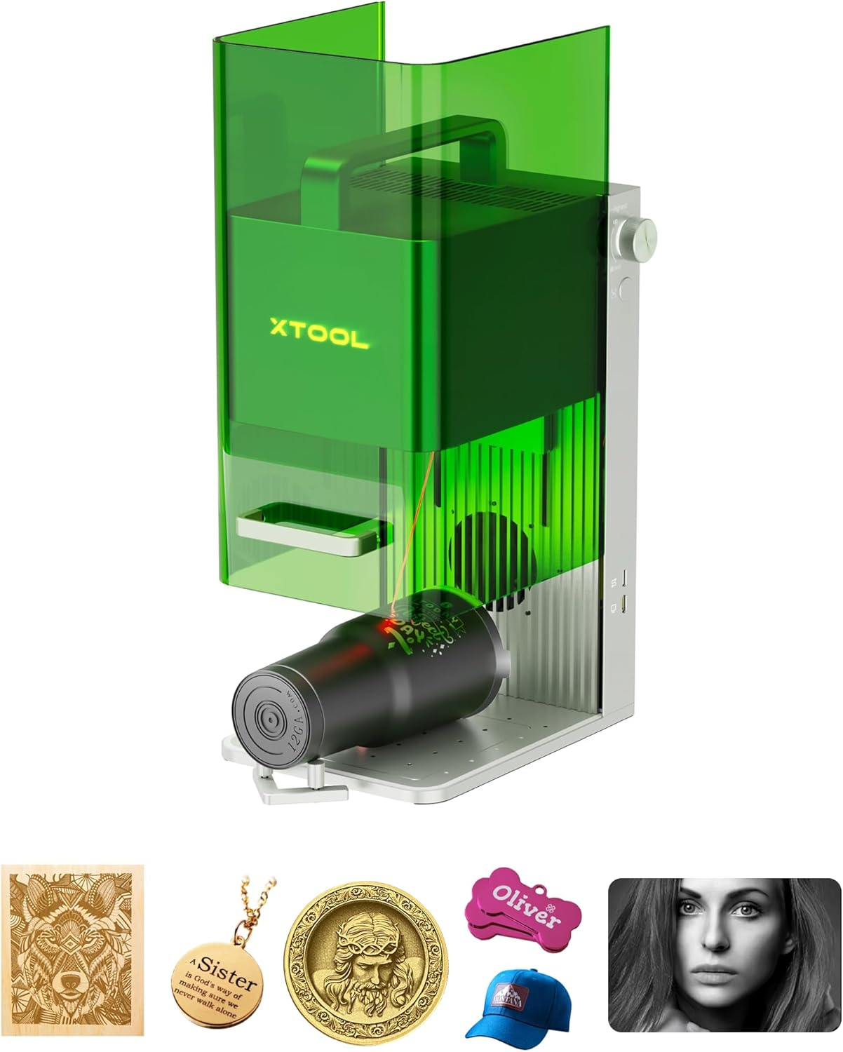 Xtool F1 2-In-1 Dual Laser Engraver, Lightning Speed Portable Laser Engraving Machine, Ultra HD Fiber Laser Engraver for Jewelry, Metal, Wood, Leather (AU PLUG) image number 3