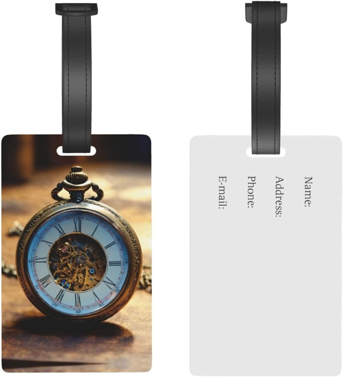 Gears Clock Bronze Century Print Versatile Luggage Tags for Suitcases Travel Bags Suitcases Backpacks Luggage Tags