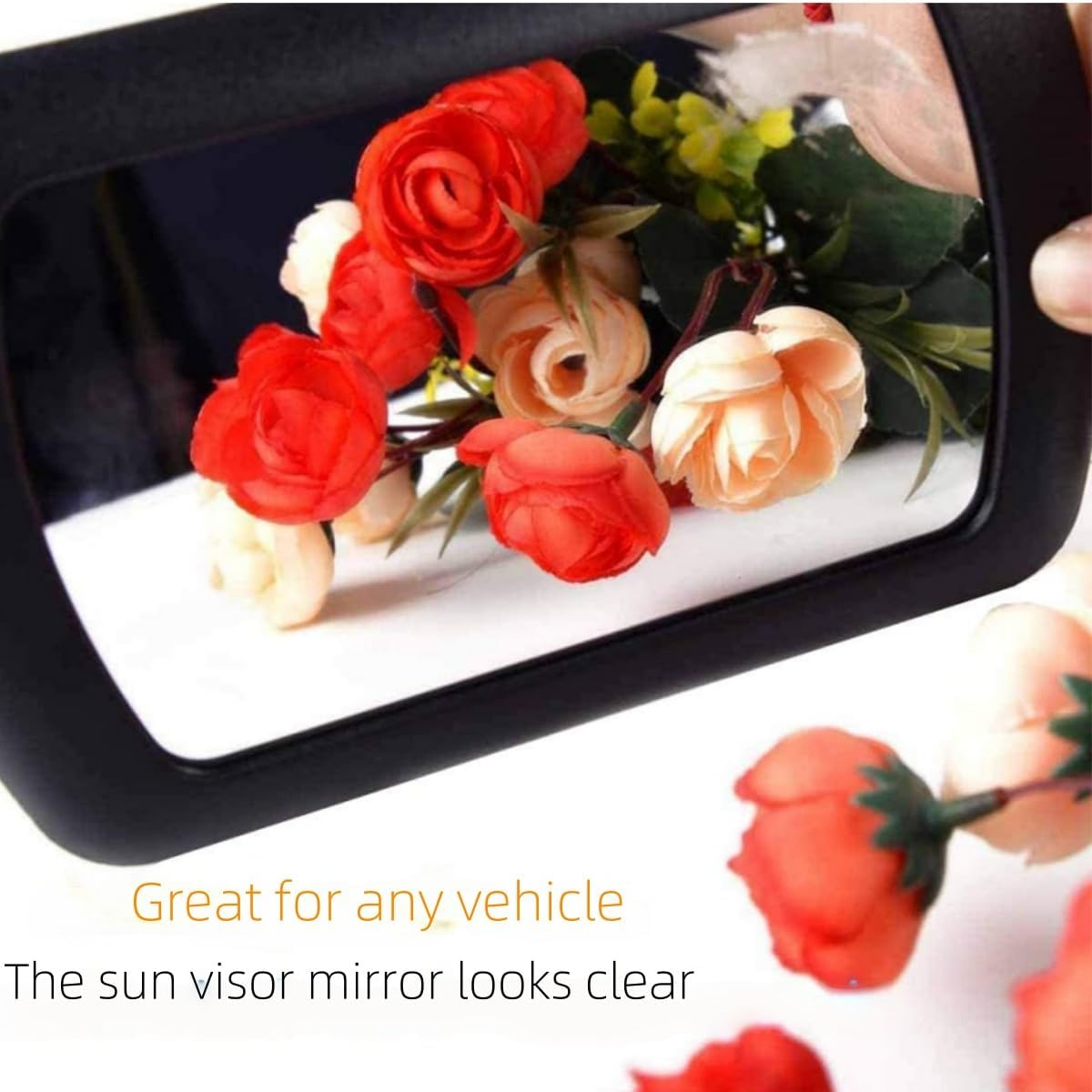 Wujzkisster Sun Visor Mirror for Car,Universal Car Vanity Mirror,Adjustable Cosmetic Black,(16.7 X 11Cm) image number 2