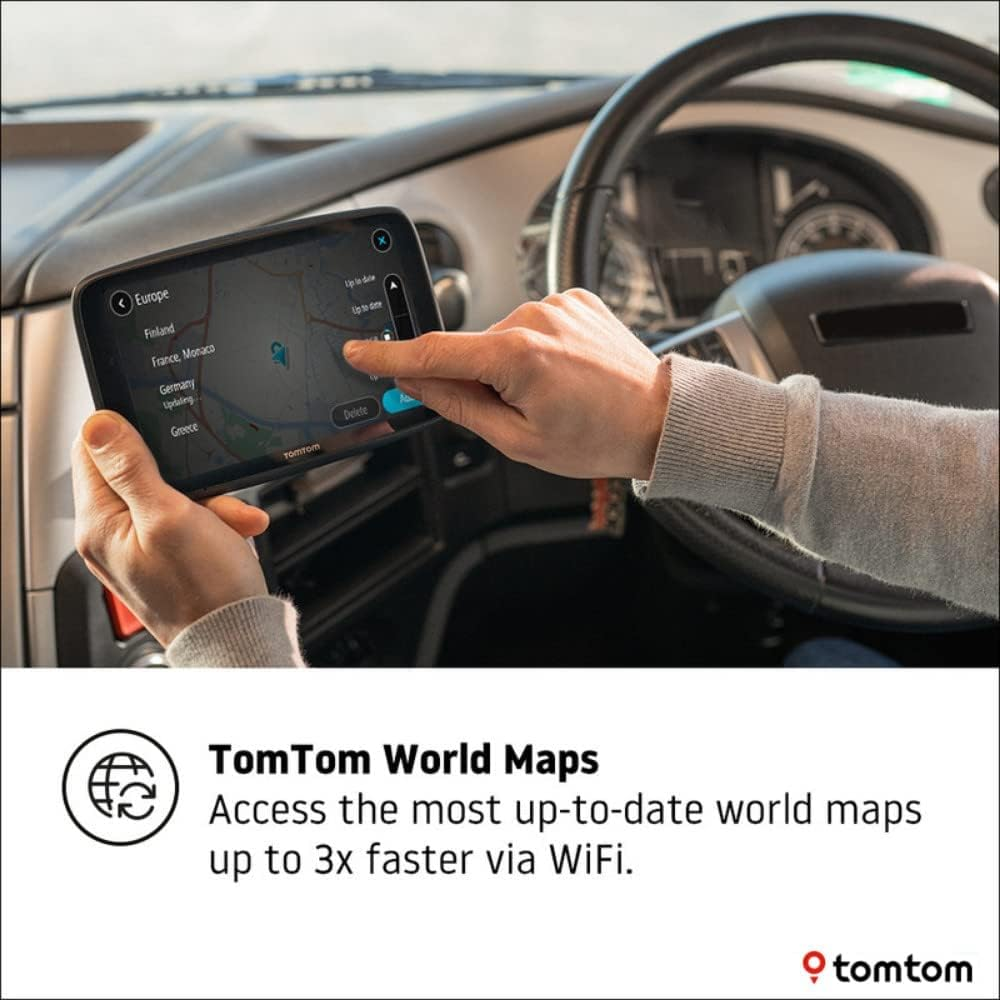 Tomtom Truck Sat Nav GO Expert, 7 Inch HD Screen, with Custom Large Vehicle Routing and Pois, Traffic Congestion Thanks to Tomtom Traffic, World Maps, Live Restriction Warnings, Quick Updates via Wifi image number 3