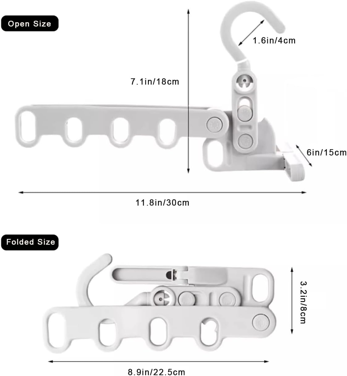 3 Pack Folding Travel Clothes Drying Rack - Multi-Functional Hanging Hangers Portable Indoor/Outdoor Laundry Drying Rack for Travel, Hotel, Apartment, Business Trips, and Home Use (Grey)