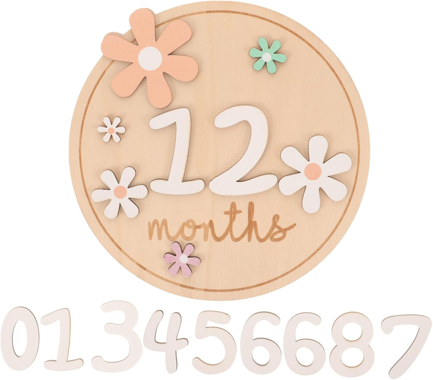 UPKOCH 1Set Cards Monthly Signs for Newborn Photography Props Announcement Discs for Boys Girls and Lightweight Design image number 3