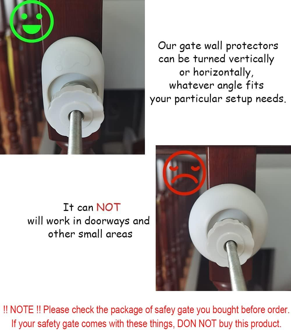 4 Pack Baby Gate Wall Protector, Protect Walls & Doorways for Pet & Dog Gates, Pressure Mounted on Stair Gate, No Screw Need image number 5