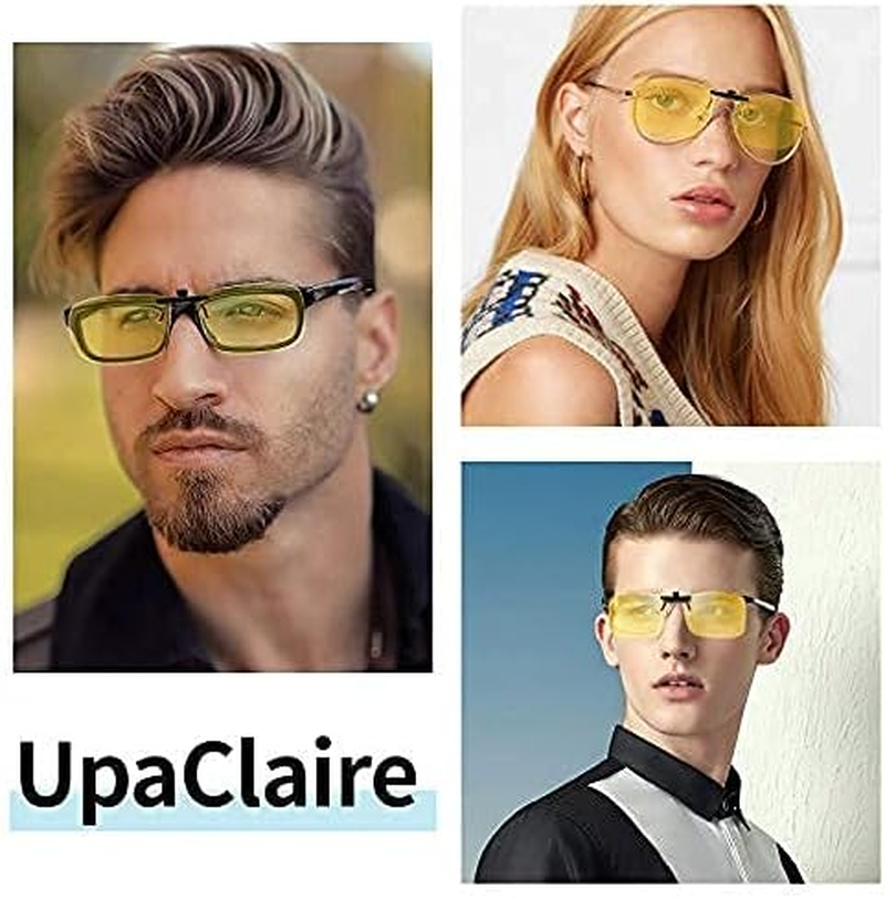 AHT Night Vision Glasses Clip-Onanti Glare from Headlights of Vehiclesfoggy Days Rainy Days for Driving Safetysuper Light Man and Woman