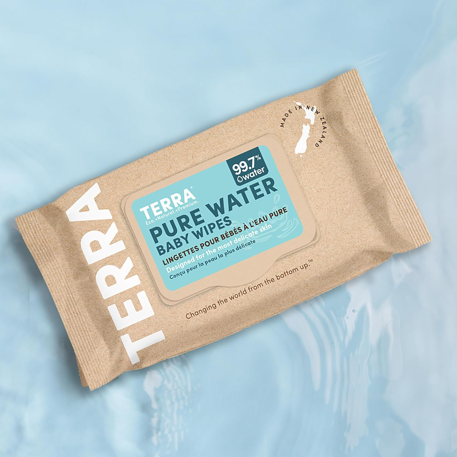 Terra Bamboo Baby Pure Water Wipes &ndash; 99.7% Pure New Zealand Water, 100% Biodegradable Bamboo Fiber, 0% Plastic, Unscented, Suitable for Sensitive Skin &ndash; 12 Packs (840 Wipes) image number 6