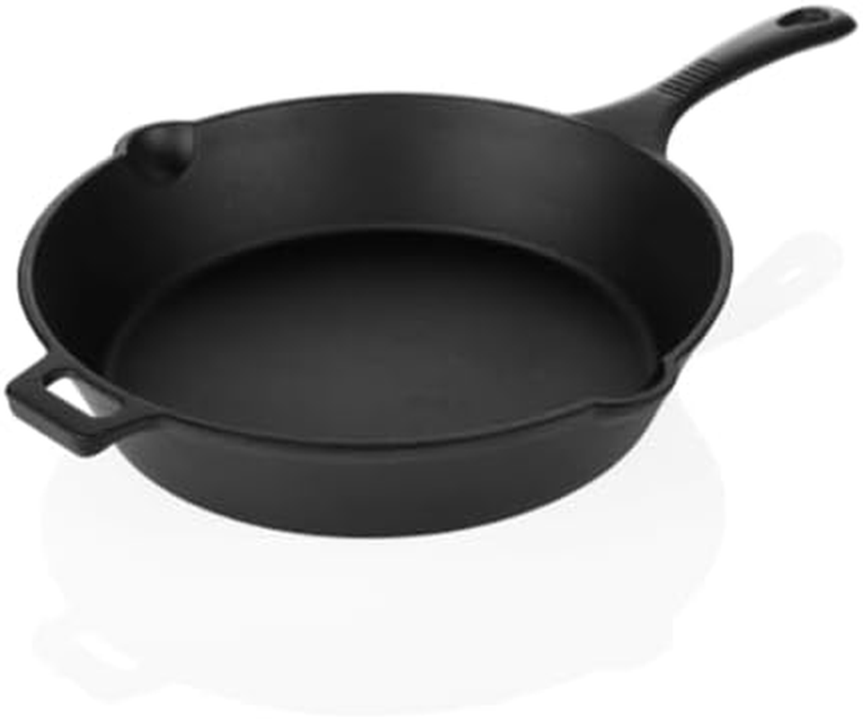 Pre-Seasoned Cast Iron Skillet, Fry Pan, Griddle, 25 Cm, Black