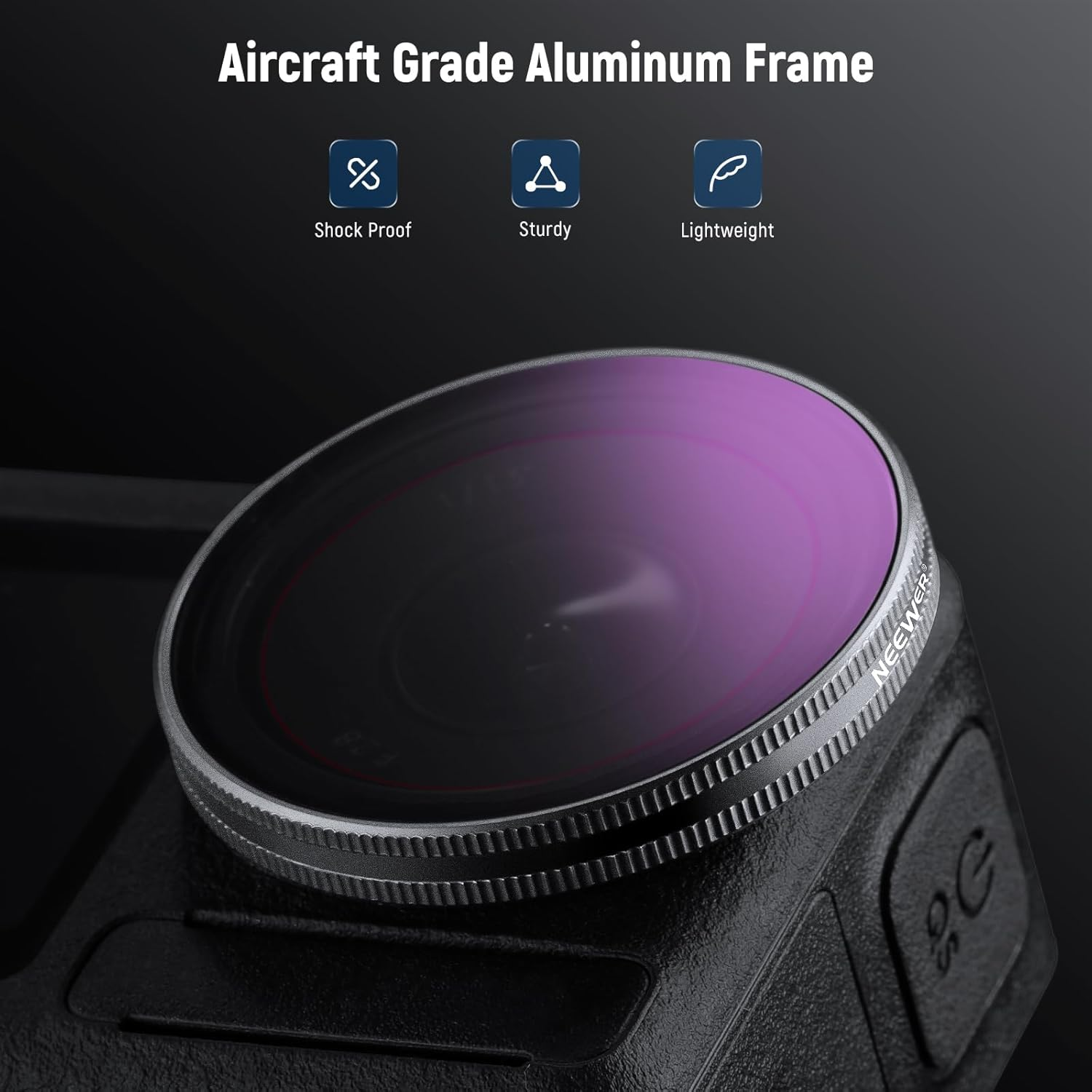 NEEWER Snap on ND Filter Set Compatible with DJI Osmo Action 3/4/5 Pro, 4 Pack ND8+ND16+ND32+CPL Neutral Density Polarizing Action Camera Accessories, Multicoated HD Optical Glass, FL-A76 image number 2