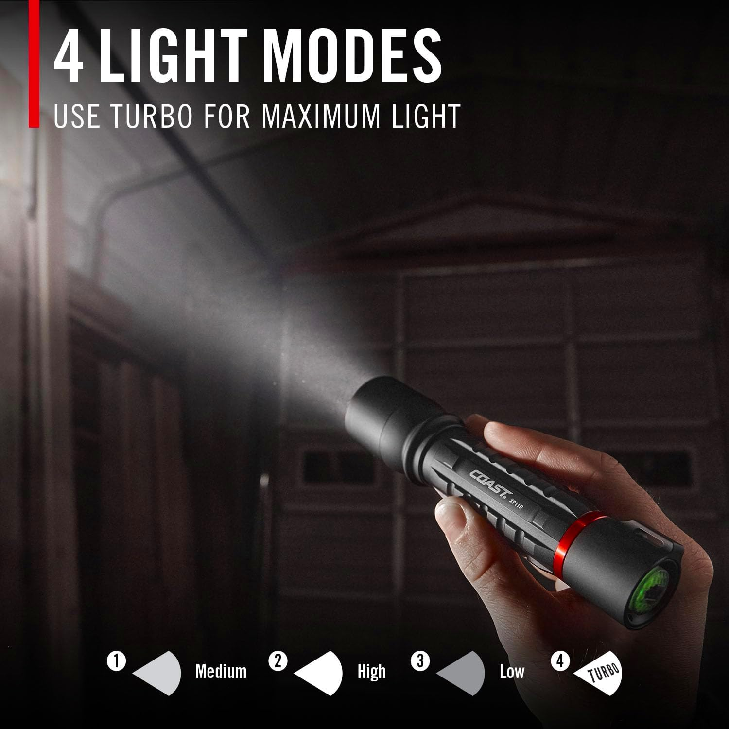 Coast XP11R LED Dual Power Rechargeable/Battery Torch, 1000 Lumens, 220M Beam Distance, 37H Runtime image number 1
