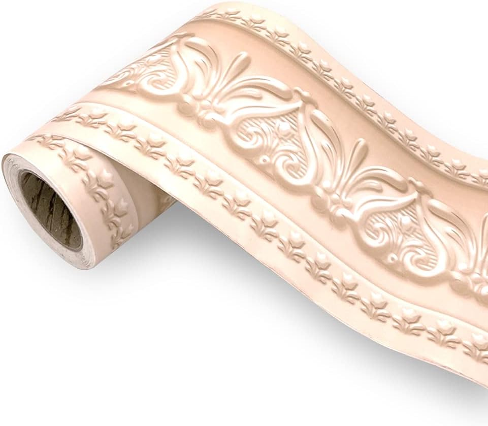 Royal Tulip Peel and Stick Wall Border Easy to Apply (Neutral Gray)