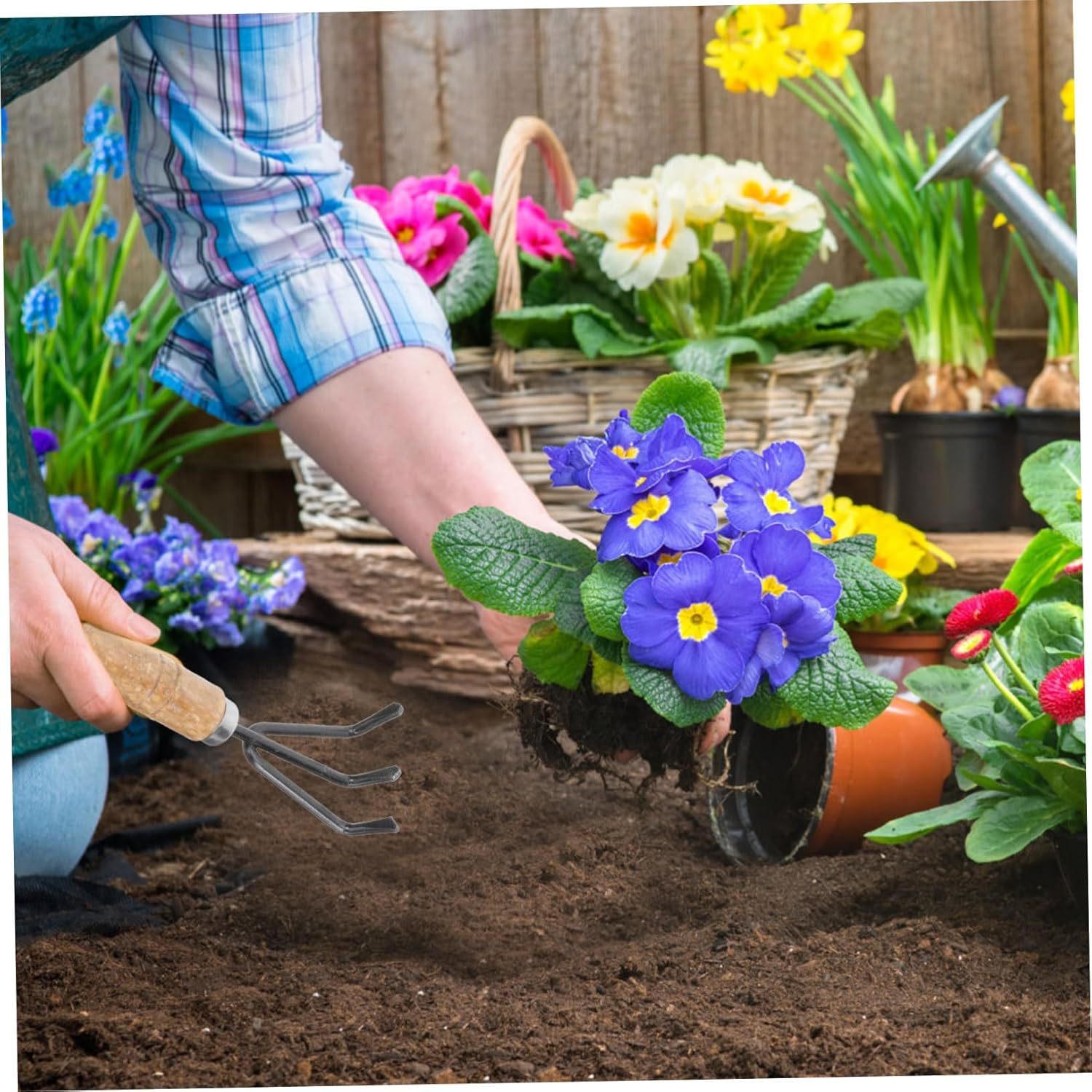 INOOMP Gardening Screen Planting Tools Soil Sieves Rake Trowels Shovels for Home Office School image number 3