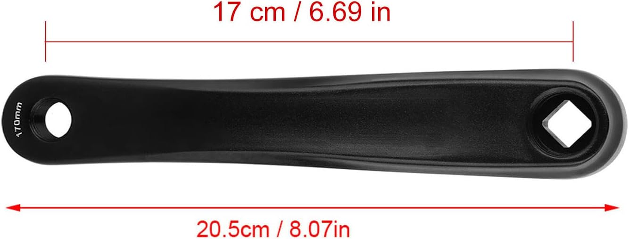 Bicycle Crank Arm, 170Mm Bike Crank Leg Left Aluminum Alloy Single Speed Crankset for Bicycle Mountain Road Bike Bikes Part Bike Crank Leg, Square Rhombic Hole image number 1