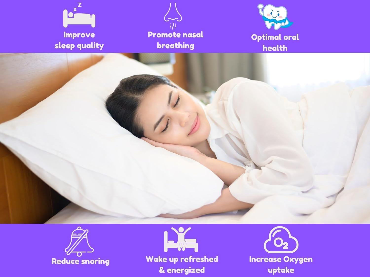 Lavender Scented Mouth Tape for Sleeping - anti Snoring Device & Snore Reducing Aid - Sleep Strips for Nasal Breathing, Promote Nose Breathing - Hypoallergenic Sleep Tape - Strong Medical-Grade Adhesive &ndash; 60 Counts. image number 6