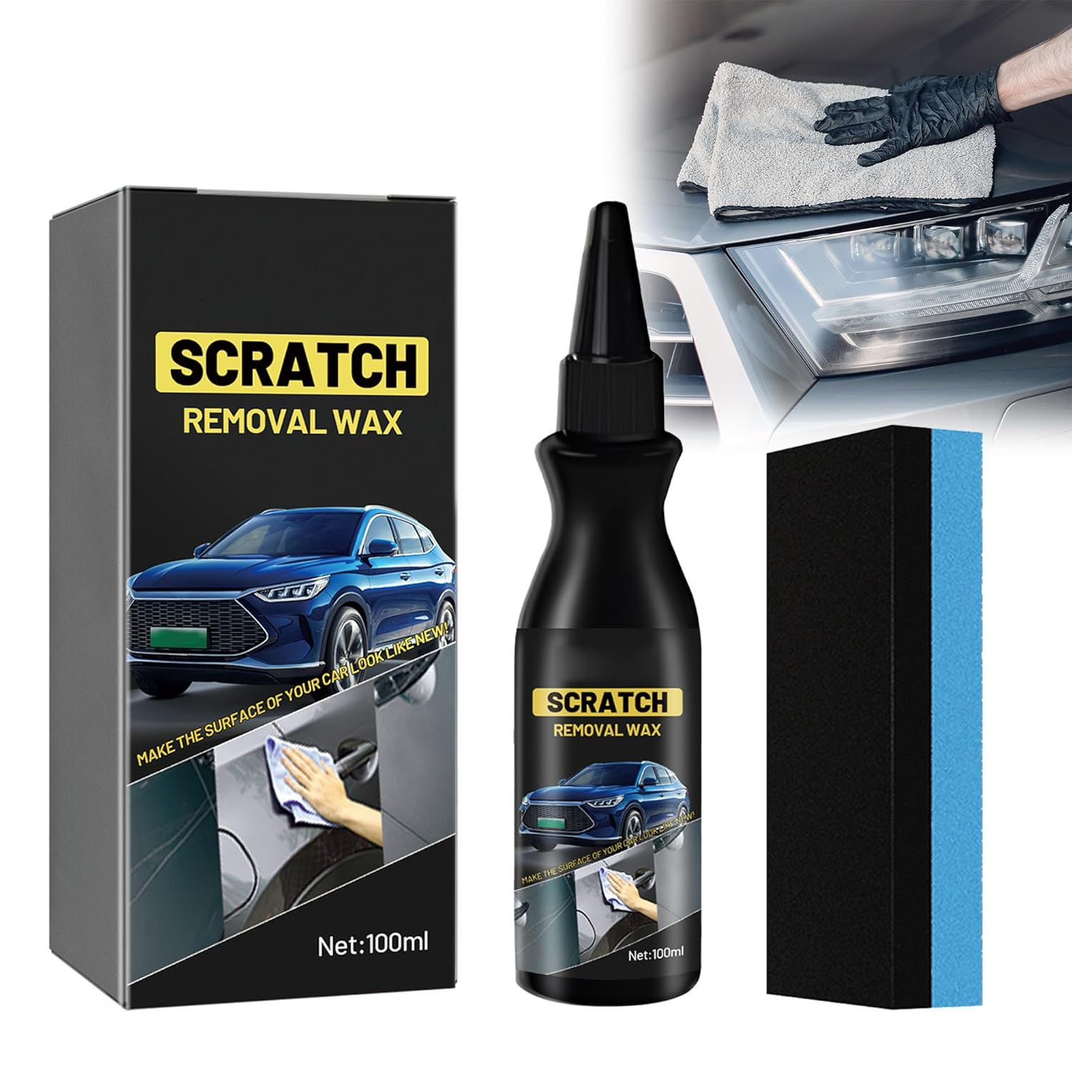 Emesak Quick Scratch Remover for Cars, Upgraded Scratch Remover for Vehicles, Car Paint Scratch Repair Kit, Car Scratch Repair with Sponge for Deep Scratches image number 6