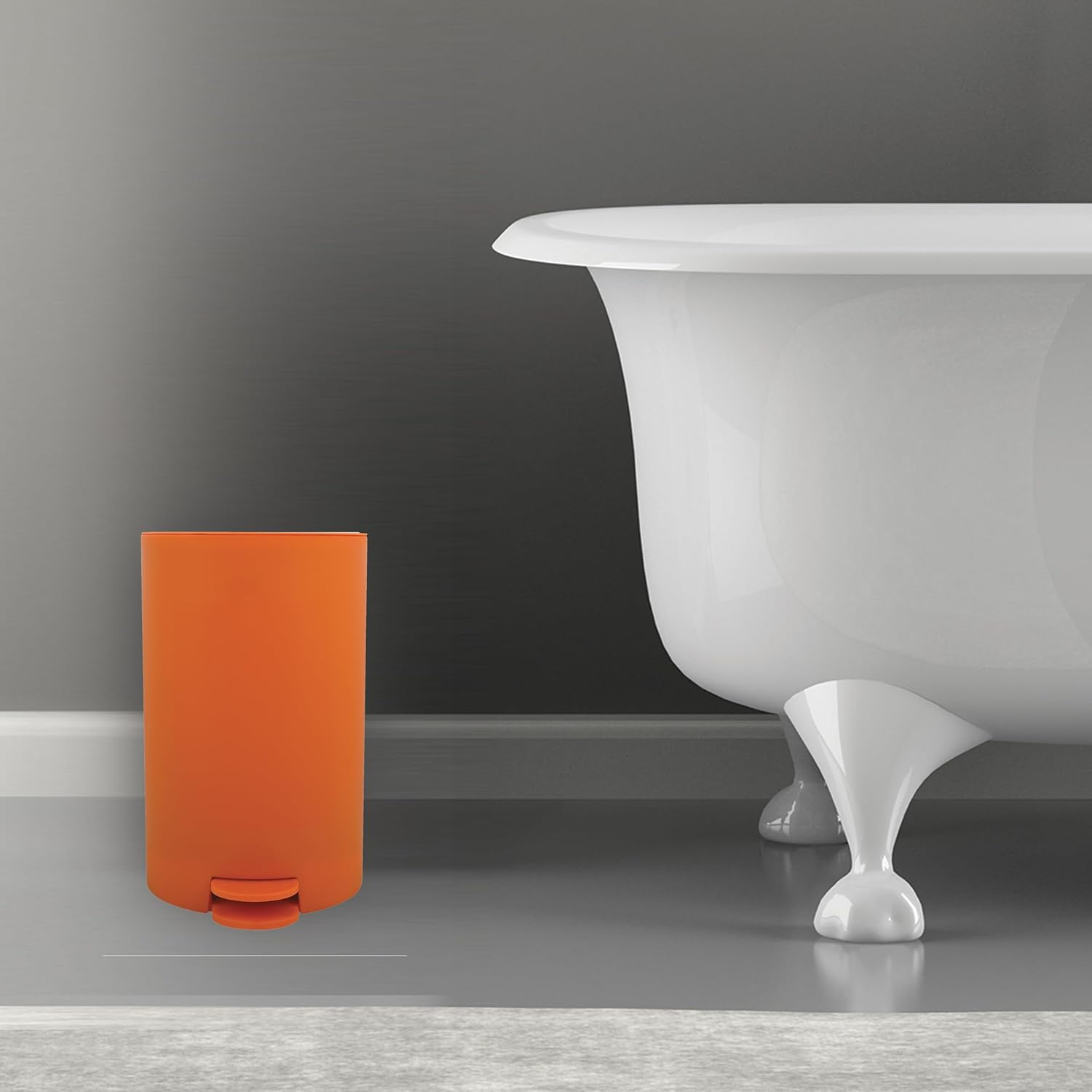 MSV Osaki Cosmetic Bin, Pedal Bin, 3 Litres, with Removable Inner Bin, Orange image number 2