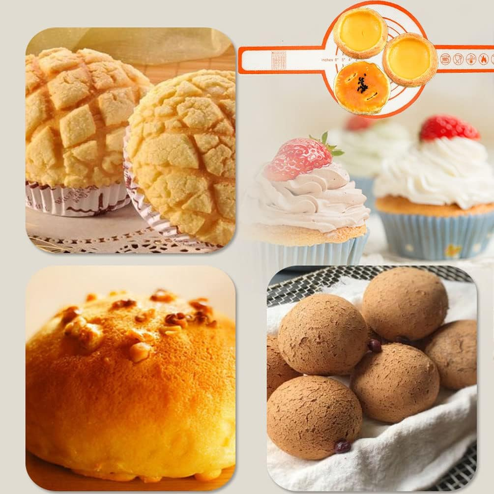 2 Pieces Silicone Baking Mat for Dutch Oven Bread Baking- Reusable Non-Stick Heat Resistant Long Handles Bread Baking Sling,For Dough Pastry (Blue Orange) image number 6