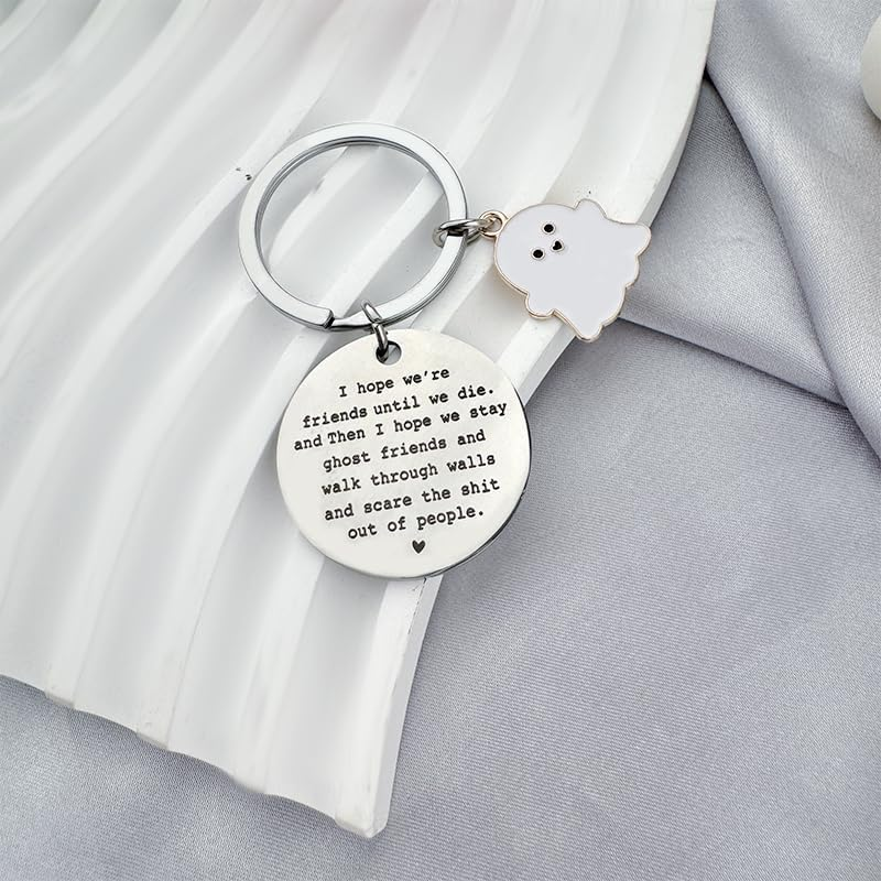 Halloween Gifts for Bestie Best Friend Christmas Birthday Gifts for Women Men Best Friend Funny Keychain Gifts for Friend Long Distance Friendship Gifts for Girls Boys Fun Halloween Gifts