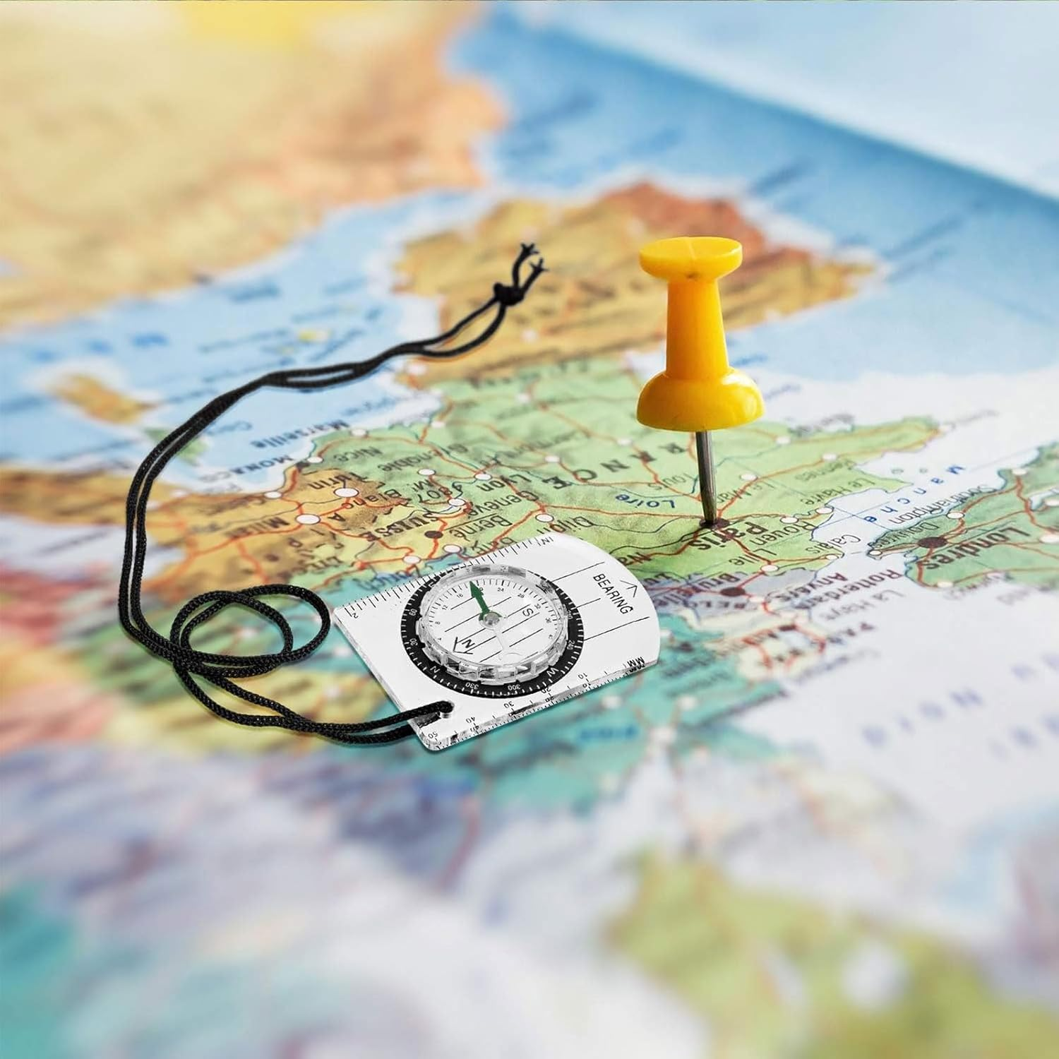 Rhoyee 2-Pack Orienteering Compass &ndash; Waterproof Hiking Compass with Baseplate Ruler & Lanyard &ndash; Navigation Tool for Camping, Backpacking, Kids, Survival & Outdoor Adventures image number 6