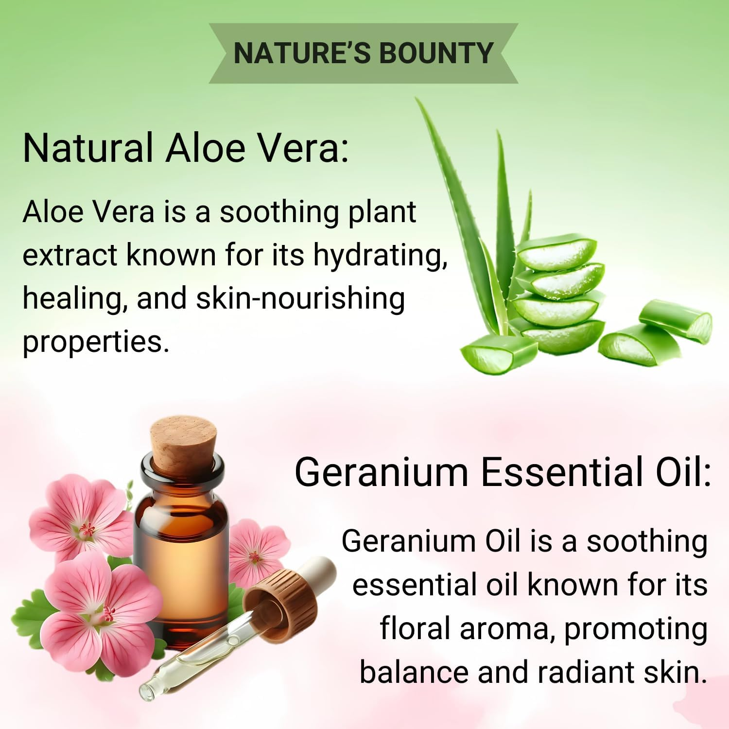 NATURE LEAGUE &ndash; ALOEVERA & GERANIUM | Natural Handmade Soap | with Aloevera Extract & Geranium Essential Oil | Vitamin-E | Sulphate, Paraben, Phthalate & Silicone Free (400 Gm)
